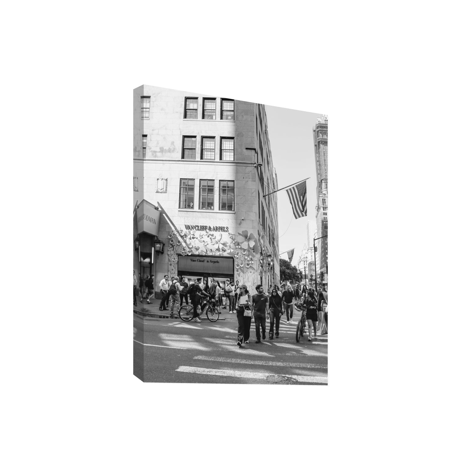 Sidewalk Shuffle New York NYC Black & White wall art Giant stretched canvas print