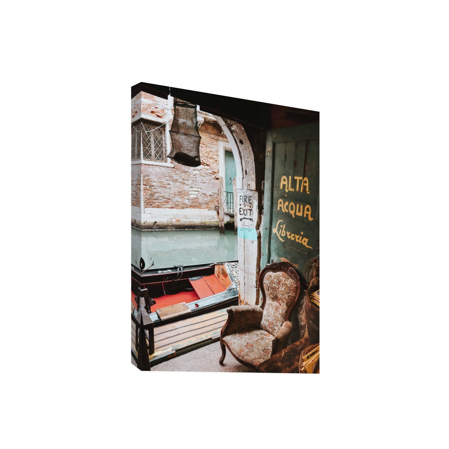 Alta Acqua Venice Bookstore wall art Giant stretched canvas print