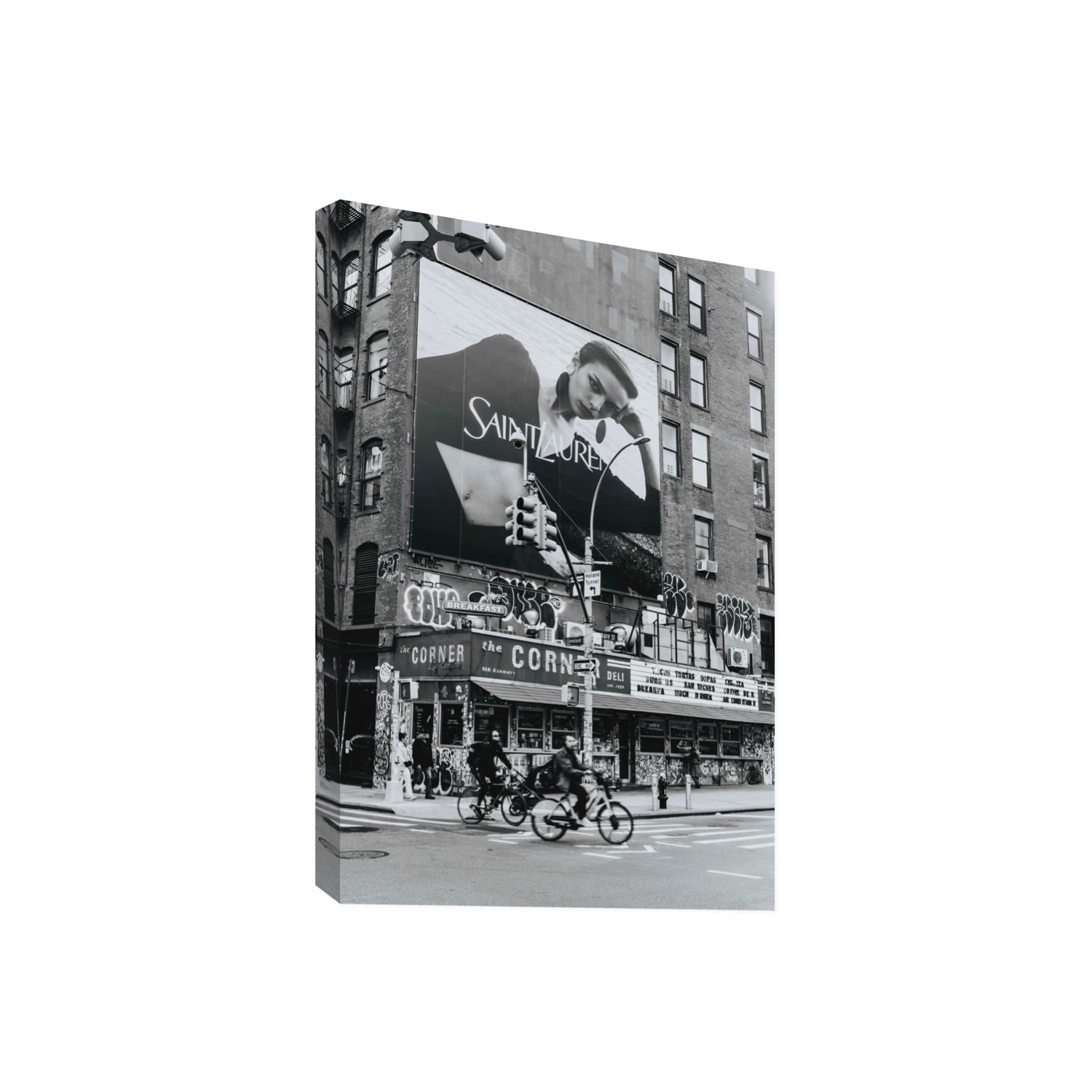 Runway To Rooftops New York NYC Black & White wall art Giant stretched canvas print