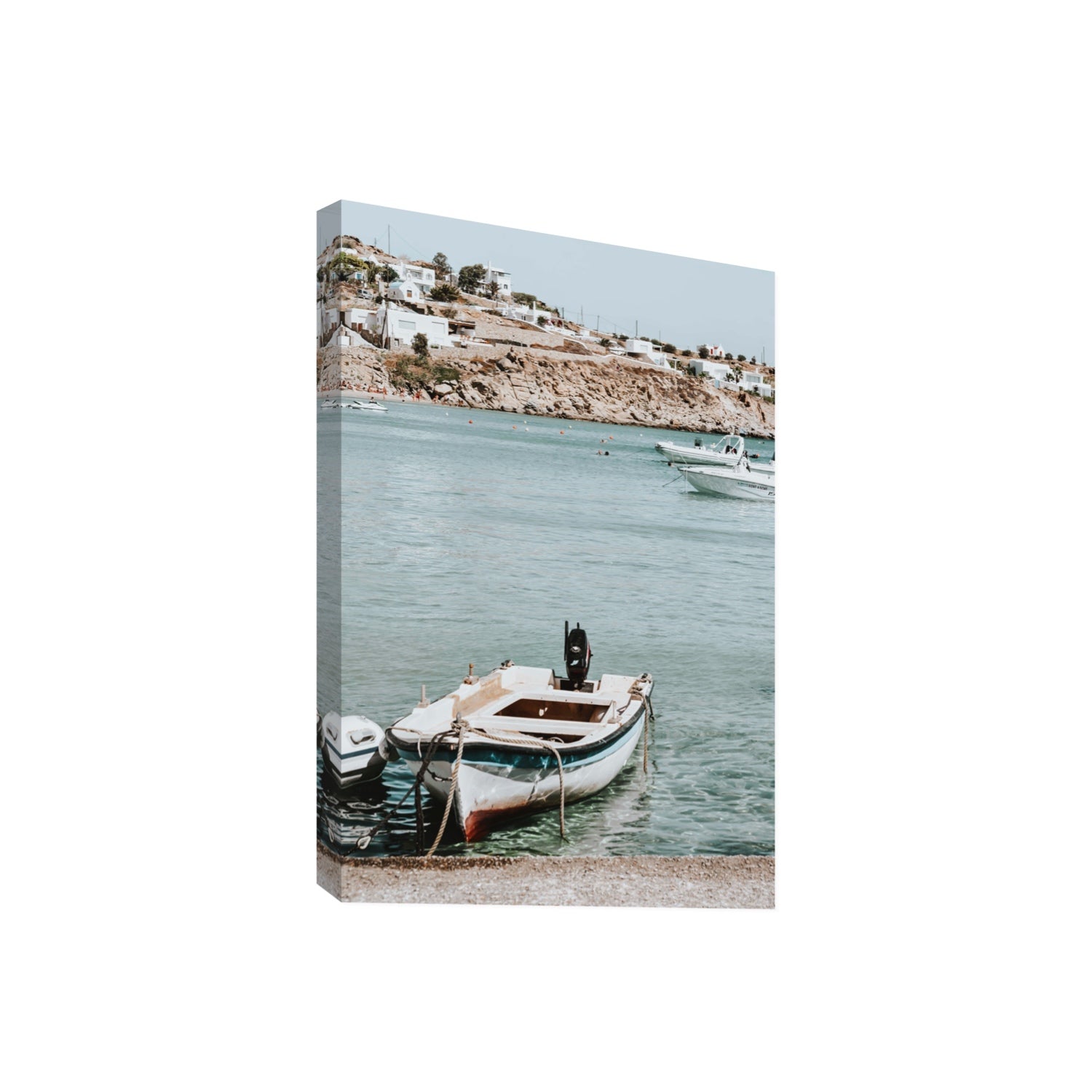 Classic Wheels Mykonos Greek island wall art Giant stretched canvas print