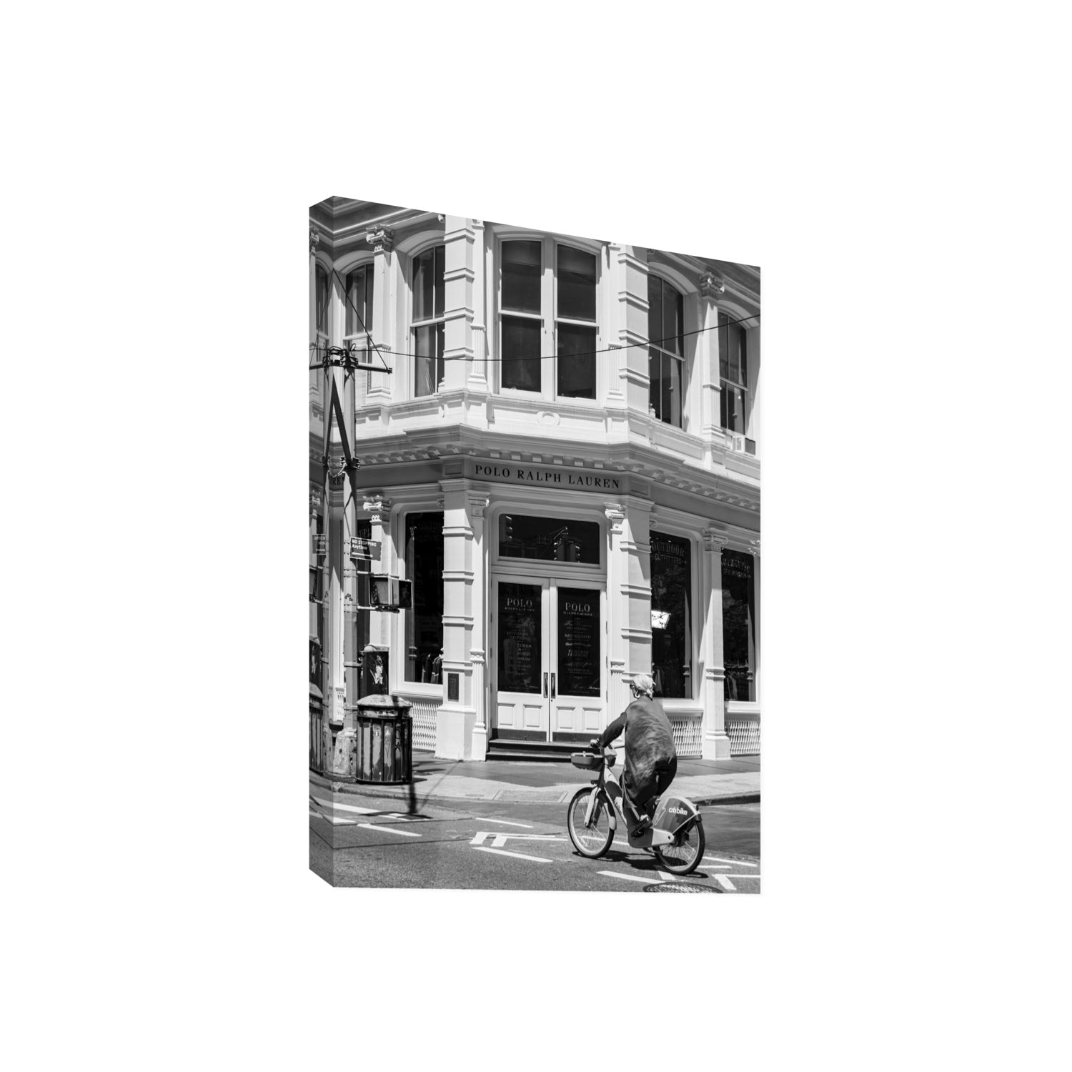Downtown Rider New York NYC Black & White wall art Giant stretched canvas print