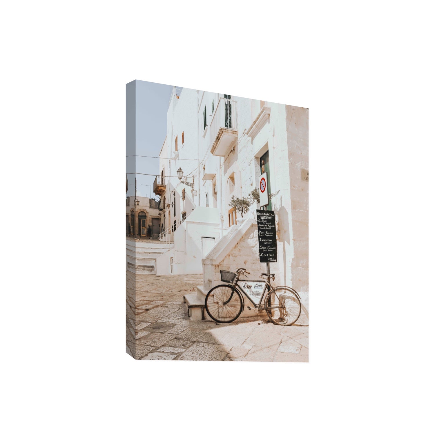 La Bicicletta Puglia Ostuni wall art Giant stretched canvas print