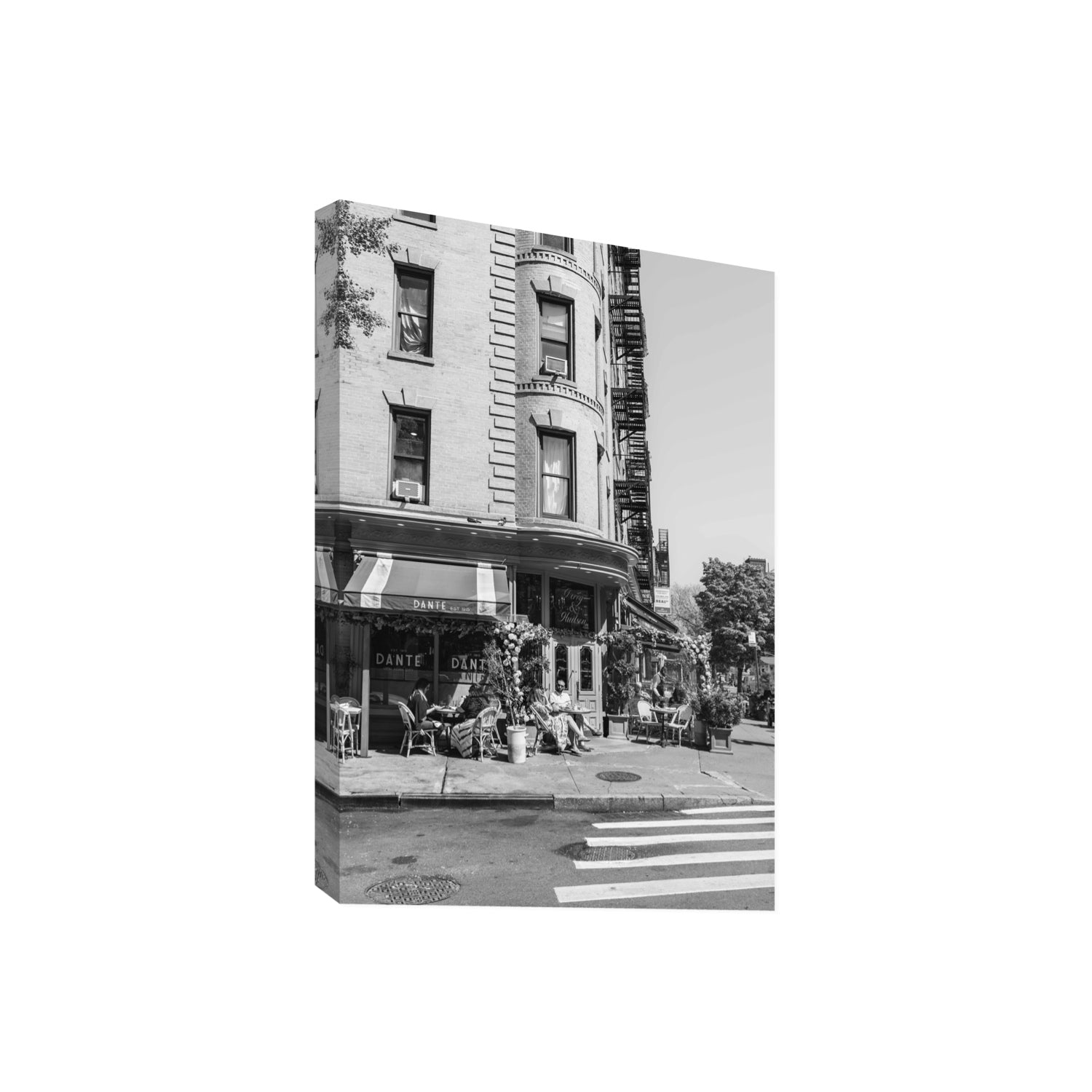 Sunny Soiree New York NYC Black & White wall art Giant stretched canvas print