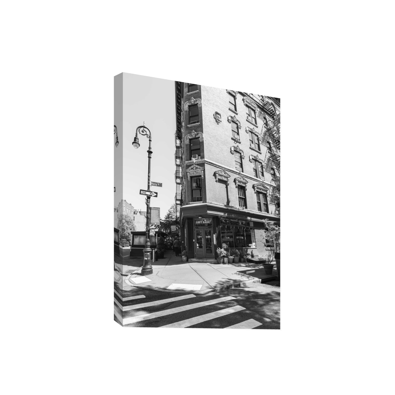 Parisian On Perry New York NYC Black & White wall art Giant stretched canvas print