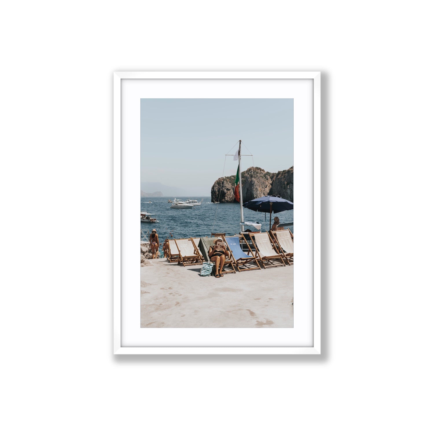 Vintage Sun Goddess fine art print, Capri, Italy, Large, White Frame · Matboard, Fine Art Print