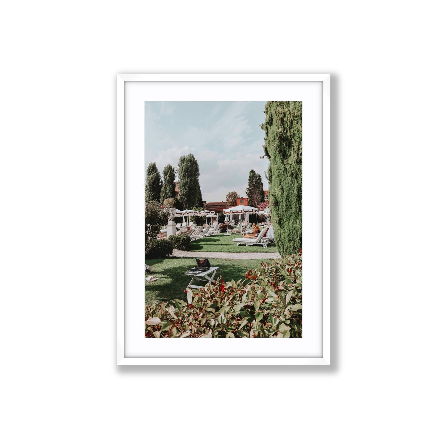 Private Serenity Venice Italian wall art Large fine art print in white frame with matboard