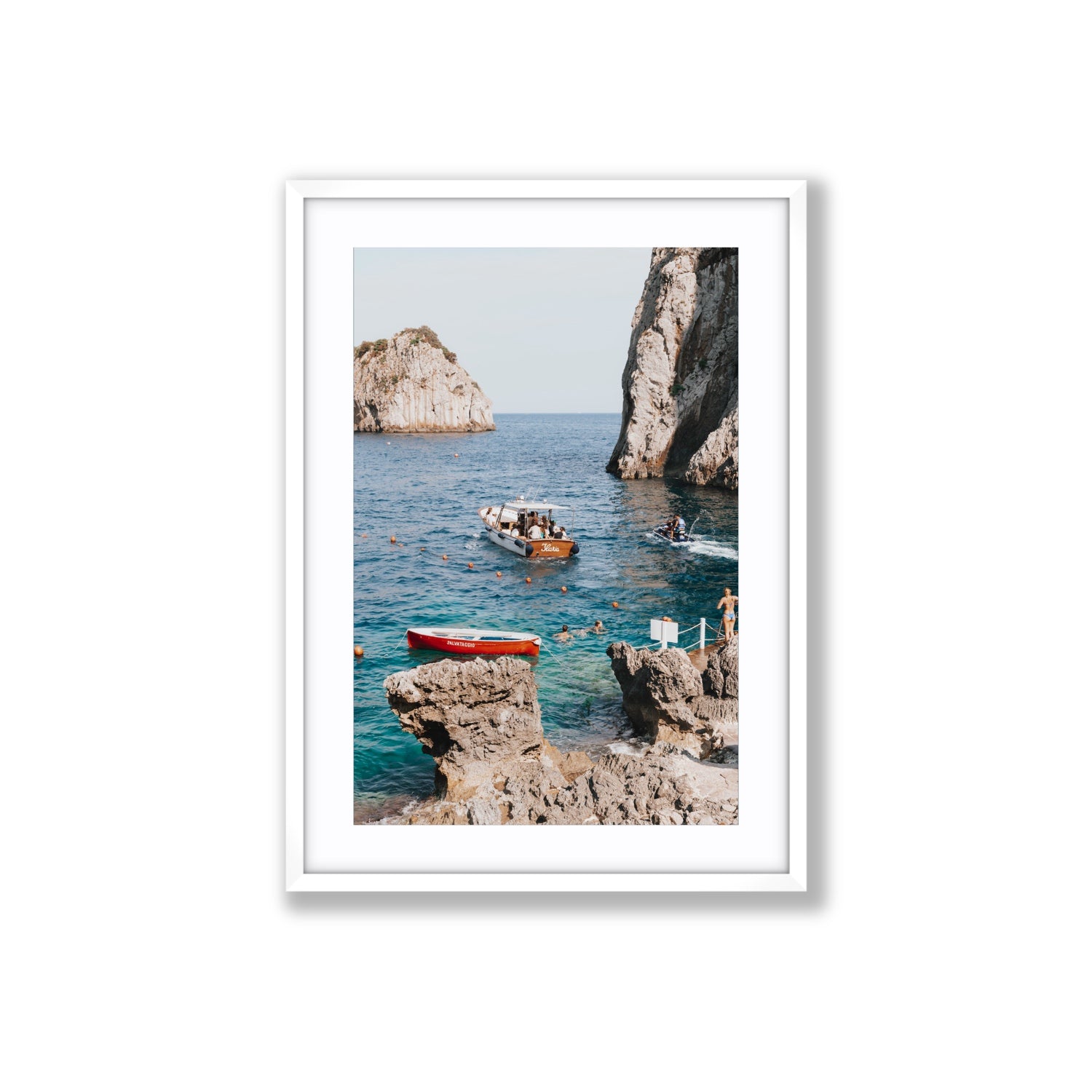 Set Sail fine art print, Capri, Italy, Large, White Frame · Matboard, Fine Art Print