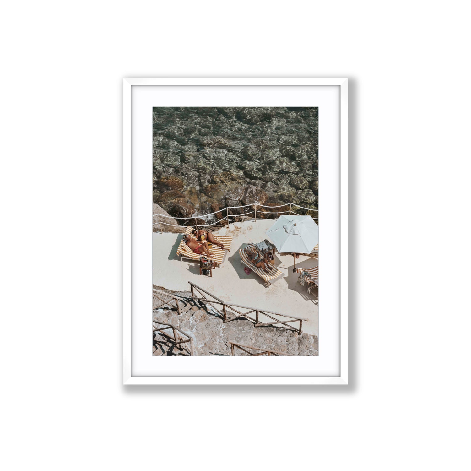 Lounge Lizards Tuscany Italian decor wall art Large fine art print in white frame with matboard