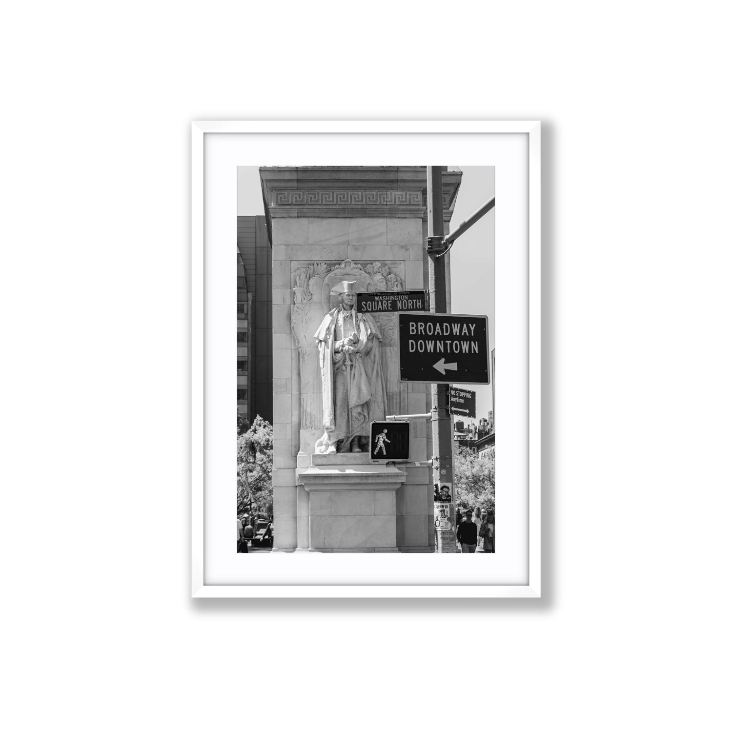Silent Sentinels New York NYC Black & White wall art Large fine art print in white frame with matboard