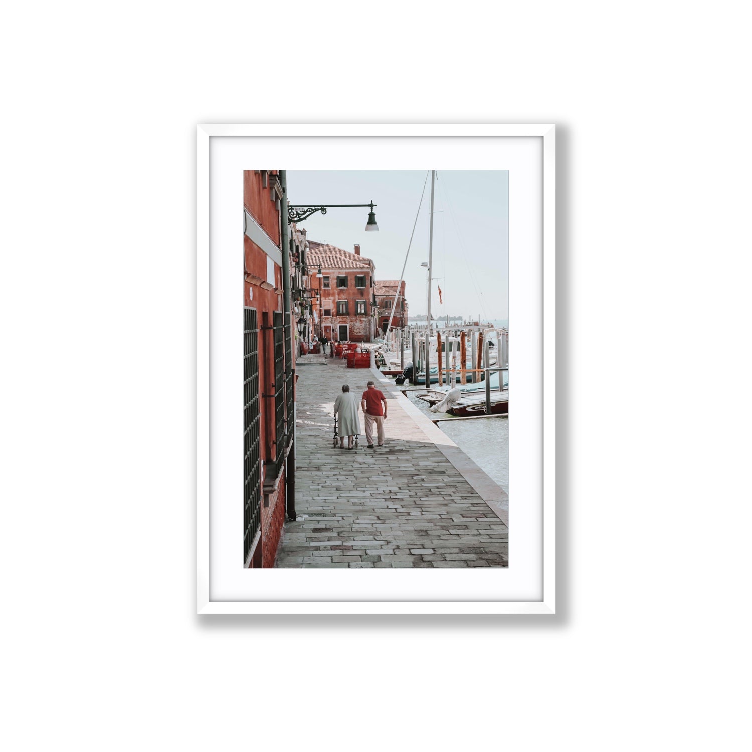 OG Casanova Venice Italian wall art Large fine art print in white frame with matboard