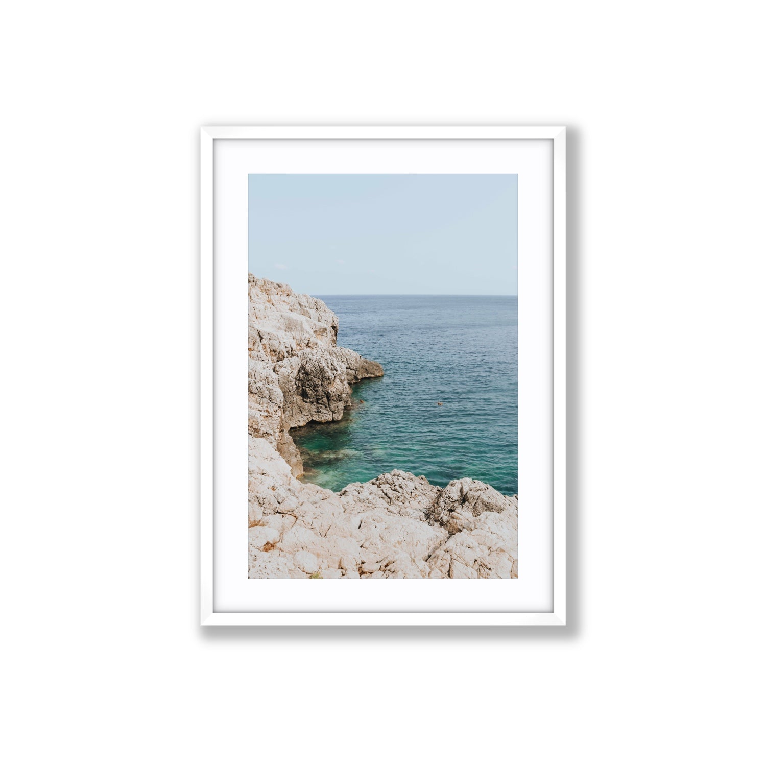 Healing Immersion Puglia Wall Mediterranean fine art print Large fine art print in white frame with matboard