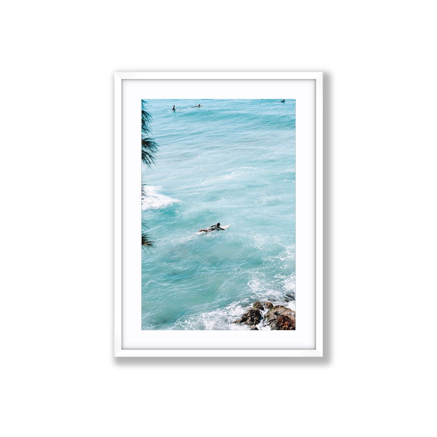 Blue Crush fine art print, Byron Bay, Australia, Large, White Frame · Matboard, Fine Art Print