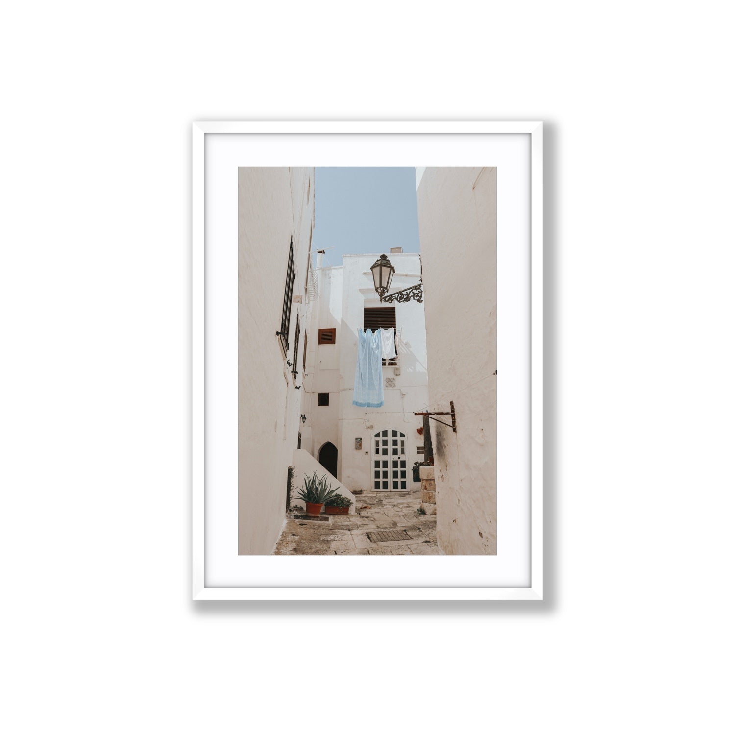 Laundry Day fine art print, Puglia, Italy, Large, White Frame · Matboard, Fine Art Print