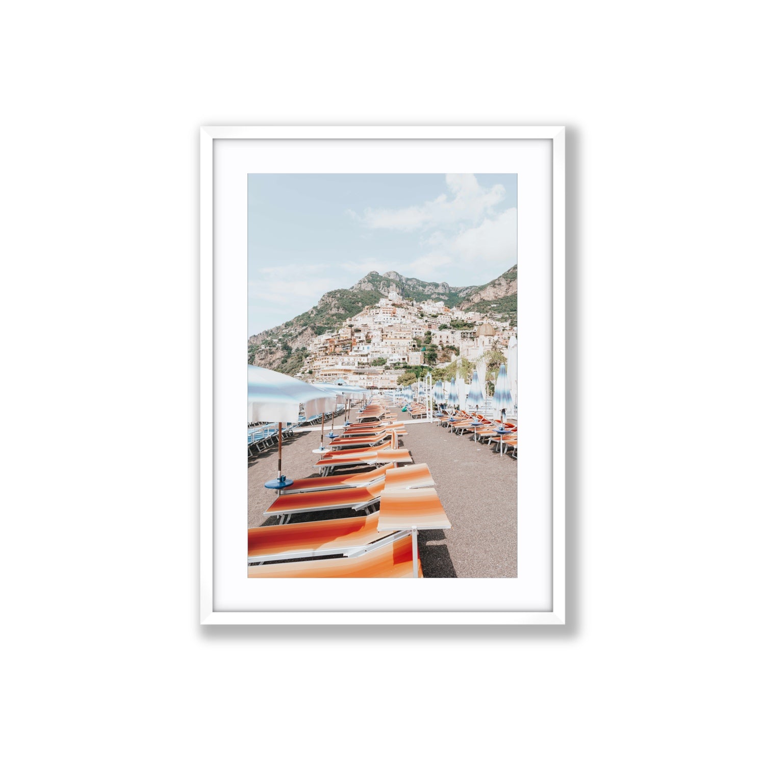 A Symphony of Colours fine art print, Positano, Italy, Large, White Frame · Matboard, Fine Art Print