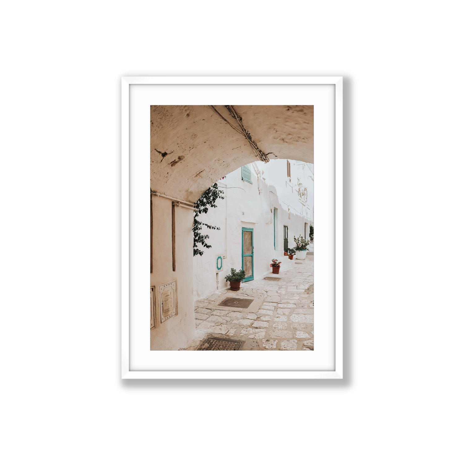 La Citta Bianca Puglia La Città Bianca wall art Large fine art print in white frame with matboard