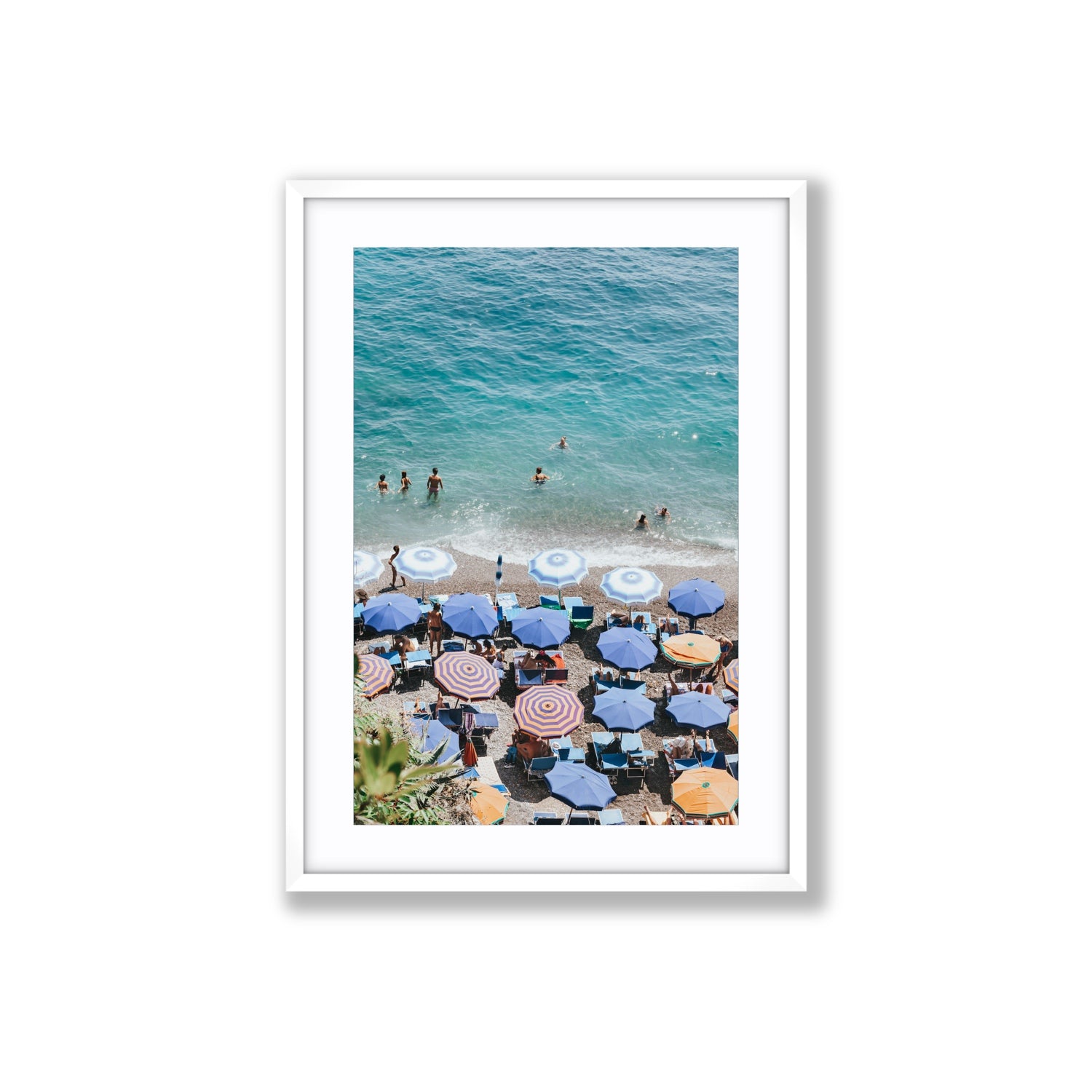 Paradise Beach fine art print, Positano, Italy, Large, White Frame · Matboard, Fine Art Print