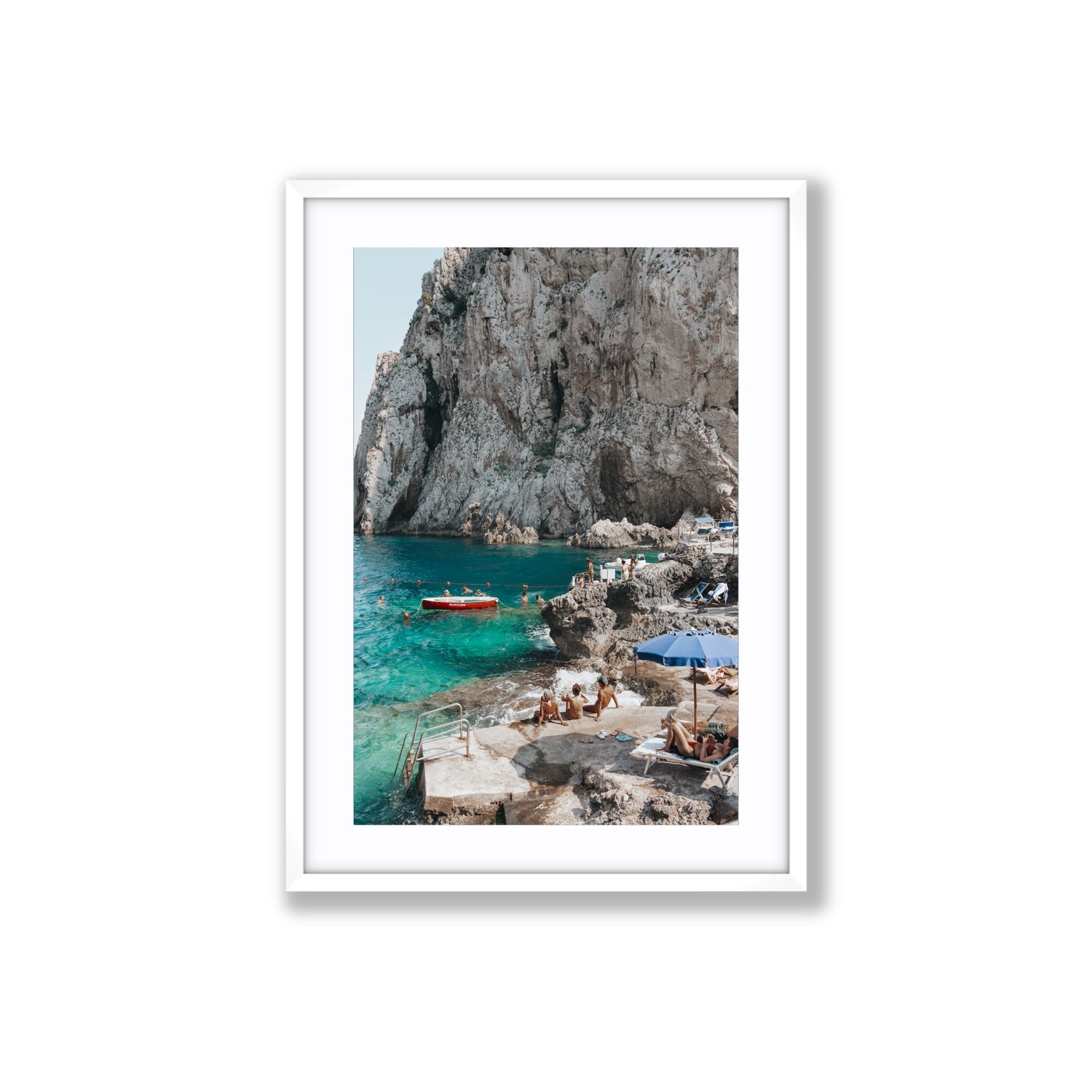 Tranquility fine art print, Capri, Italy, Large, White Frame · Matboard, Fine Art Print