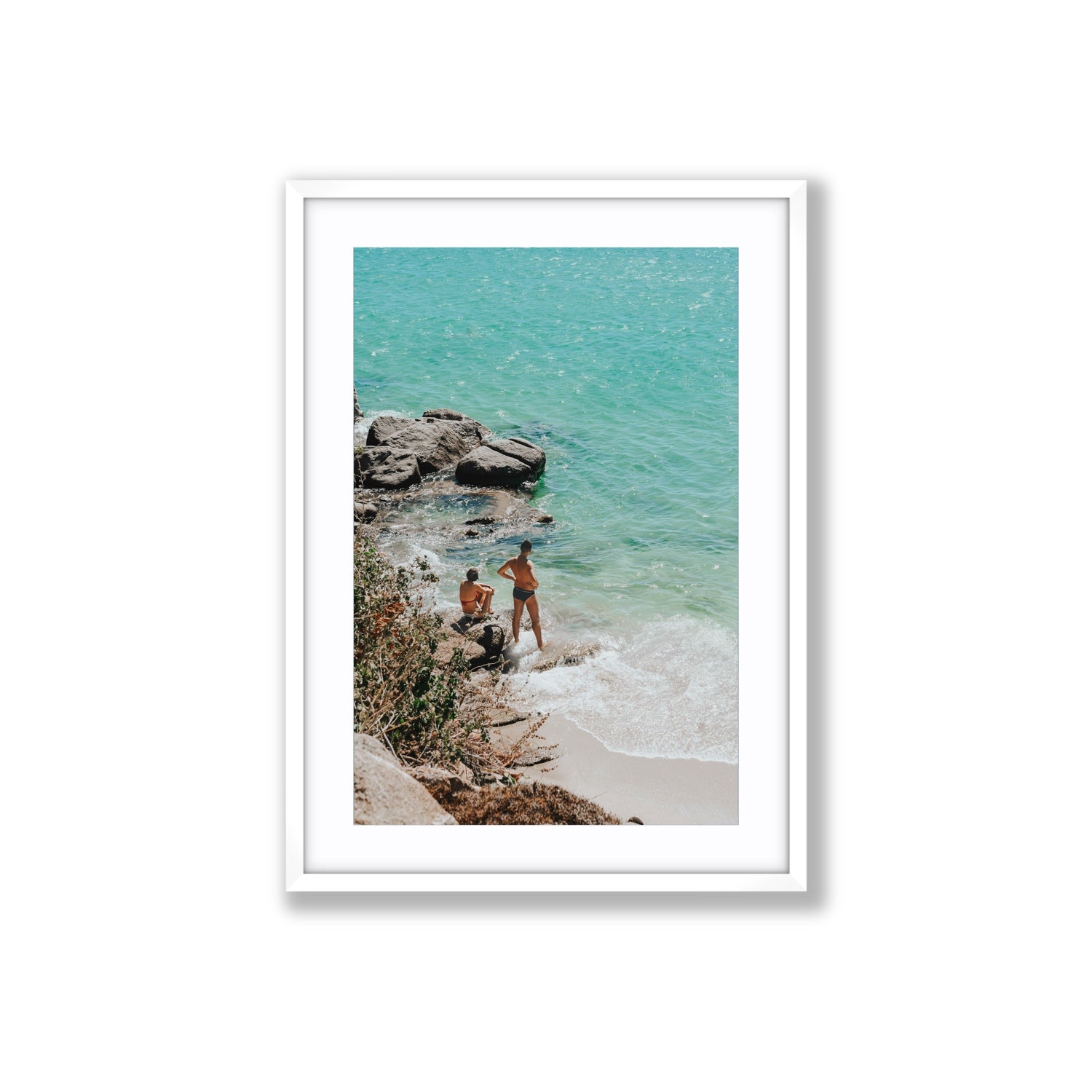 Scene Stealers Mykonos Greek island wall art Large fine art print in white frame with matboard