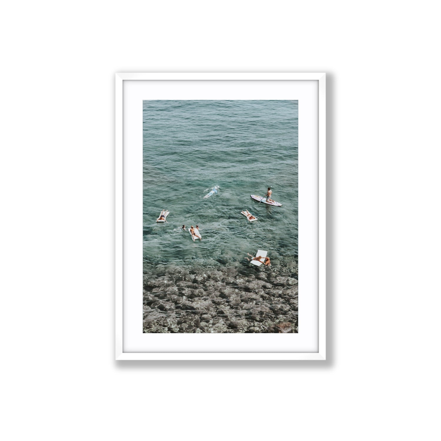 The Big Chill Tuscany coastal Italian wall art Large fine art print in white frame with matboard