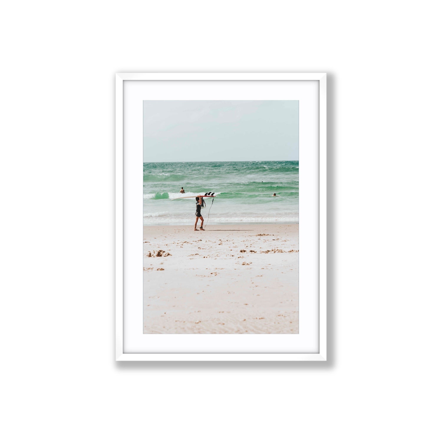 Grommet Byron Bay Surf coastal wall art Large fine art print in white frame with matboard