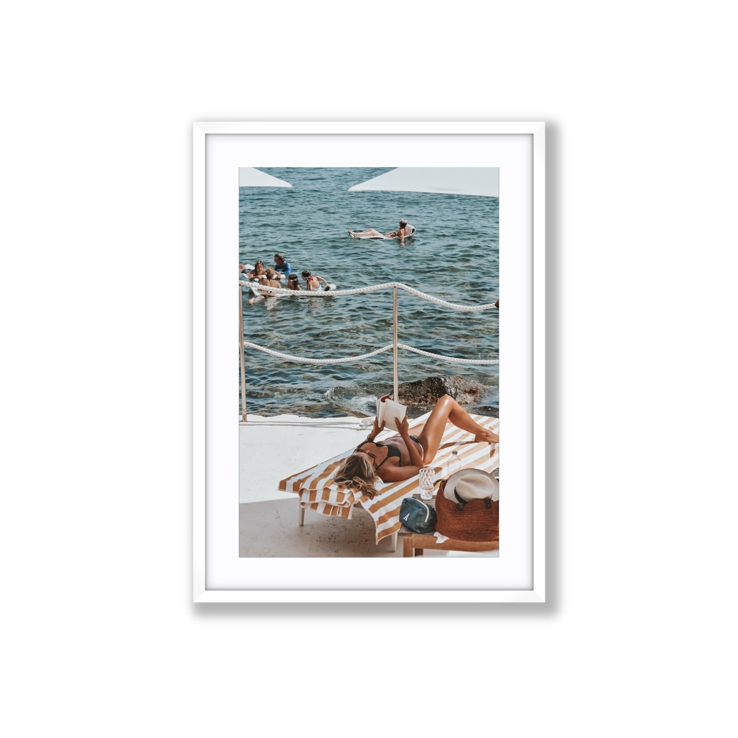 Cloud Nine Tuscany Italian decor wall art Large fine art print in white frame with matboard