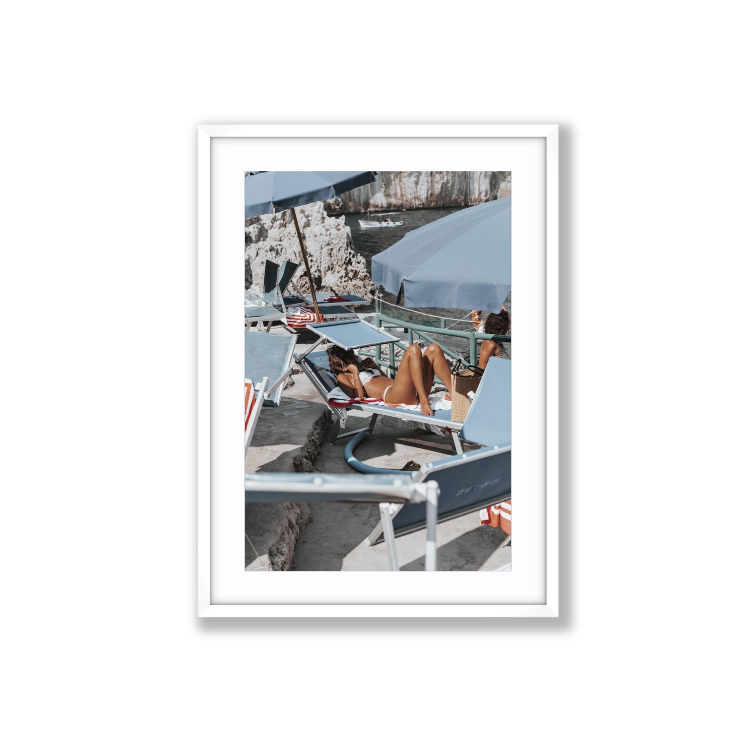 Beach Babe fine art print, Capri, Italy, Large, White Frame · Matboard, Fine Art Print