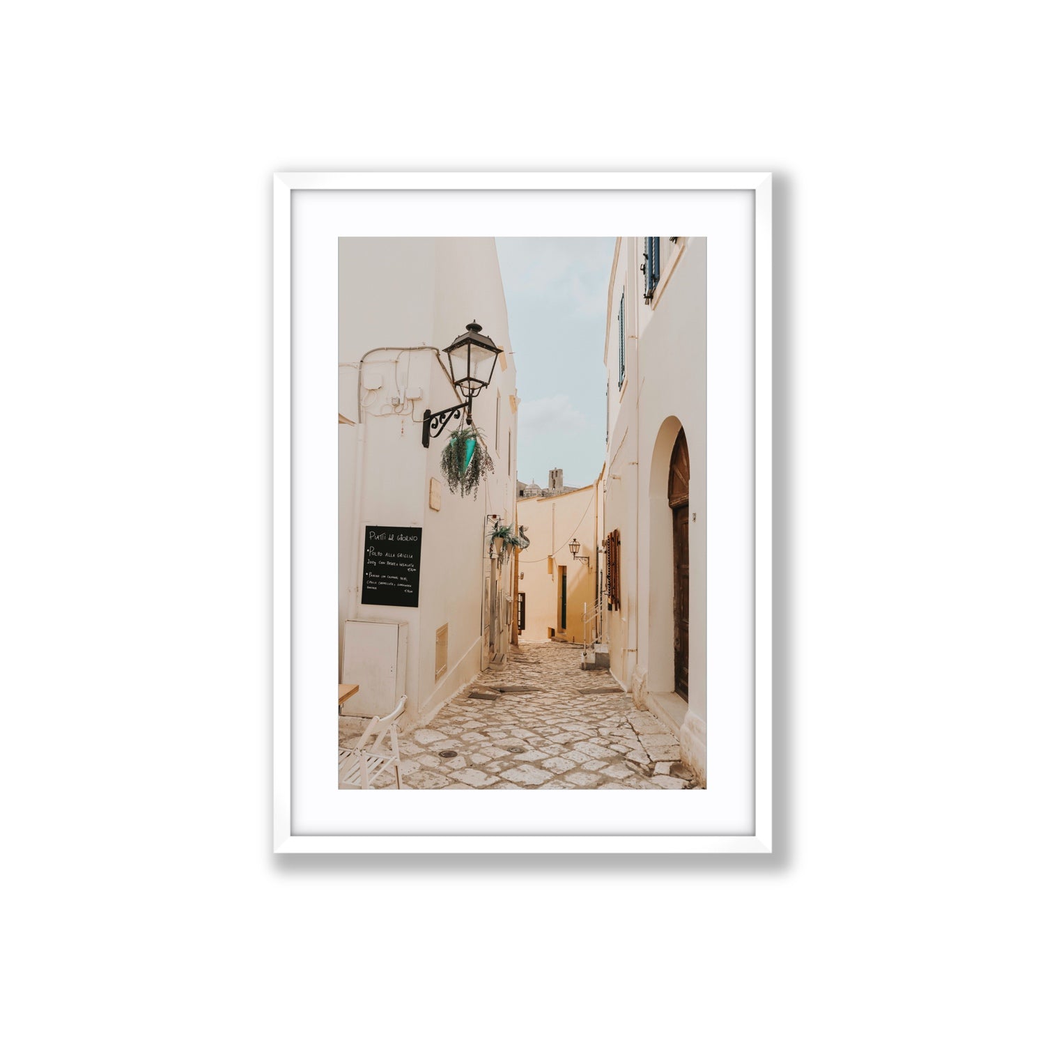 Twilight Passage Puglia Italian wall art Large fine art print in white frame with matboard