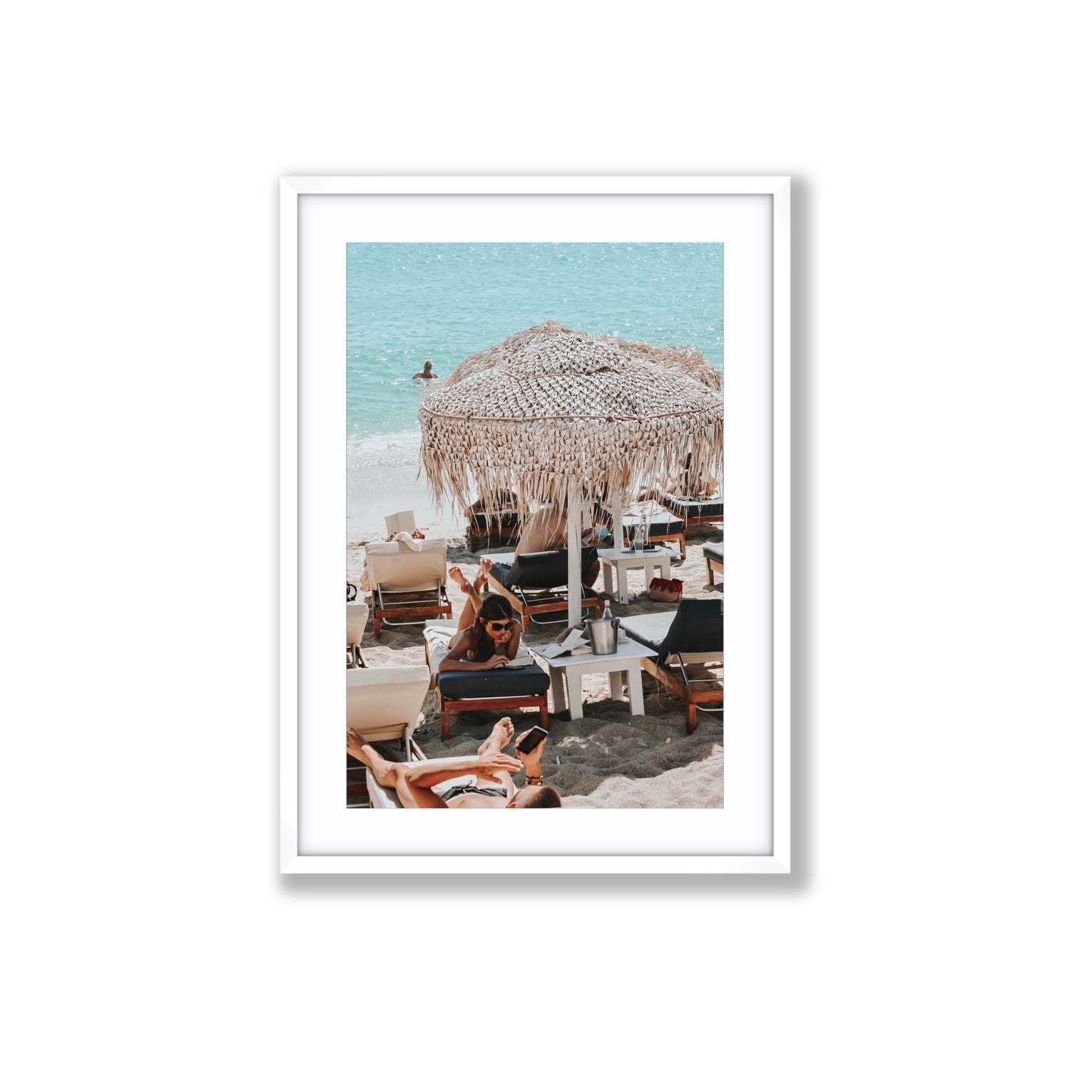 In The Zone Mykonos Greek island wall art Large fine art print in white frame with matboard