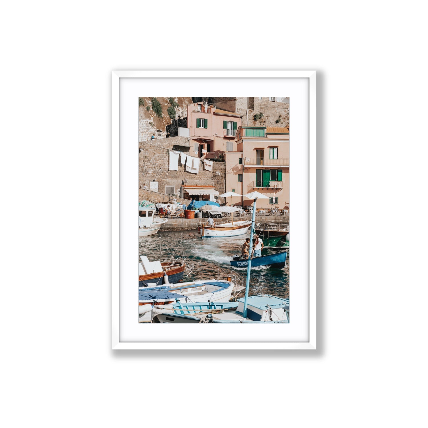 Coastal Carousel fine art print, Sorrento, Italy, Large, White Frame · Matboard, Fine Art Print