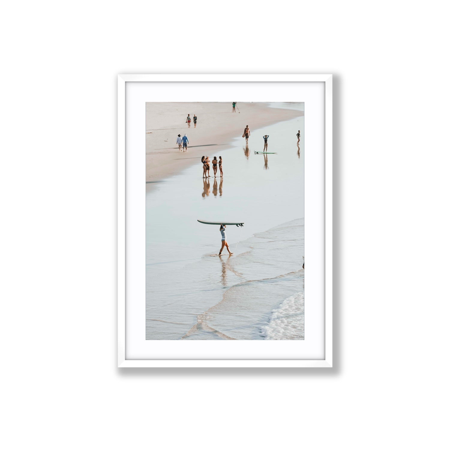 Bailey Byron Bay beach coastal decor wall art Large fine art print in white frame with matboard