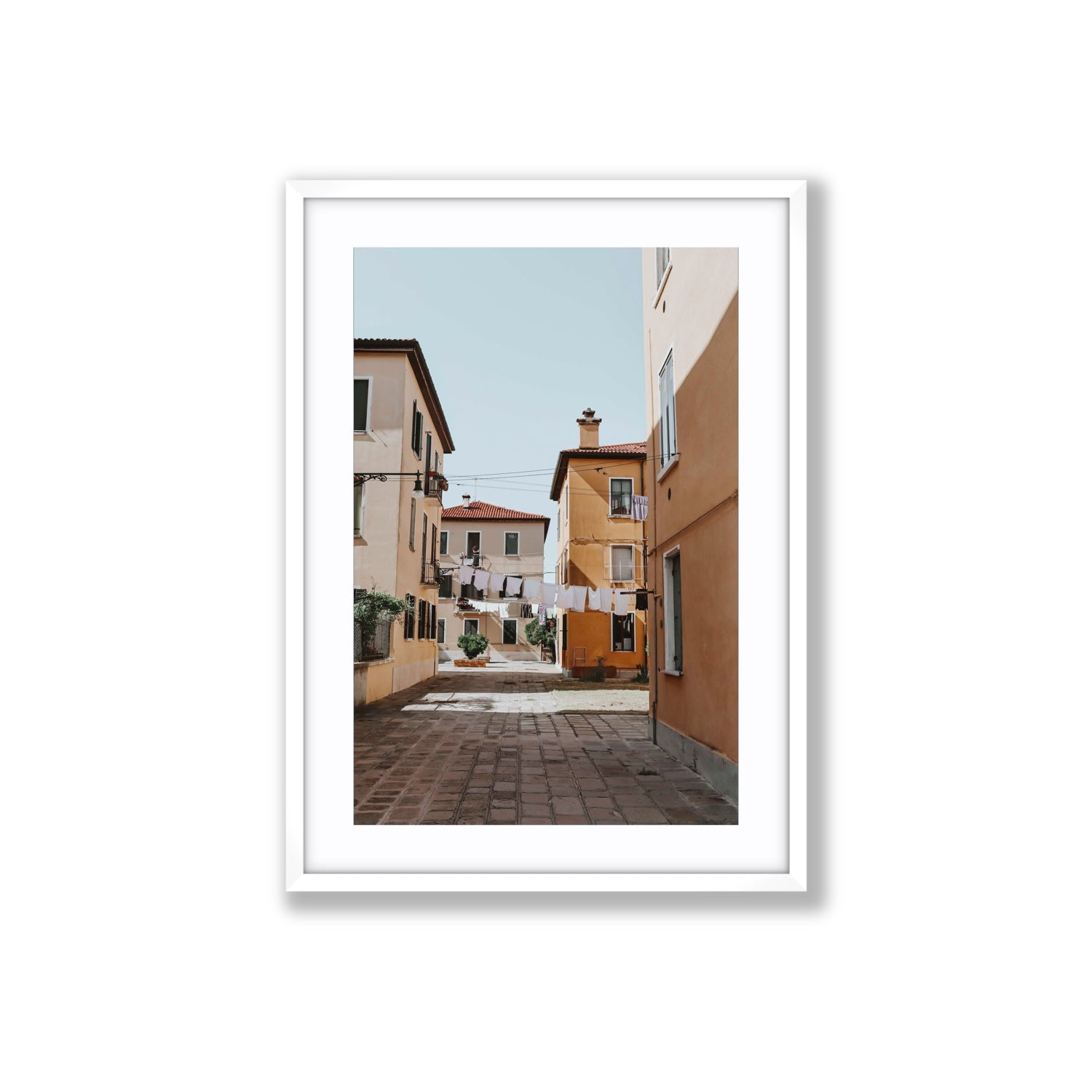 Terraferma Venice Italian wall art Large fine art print in white frame with matboard