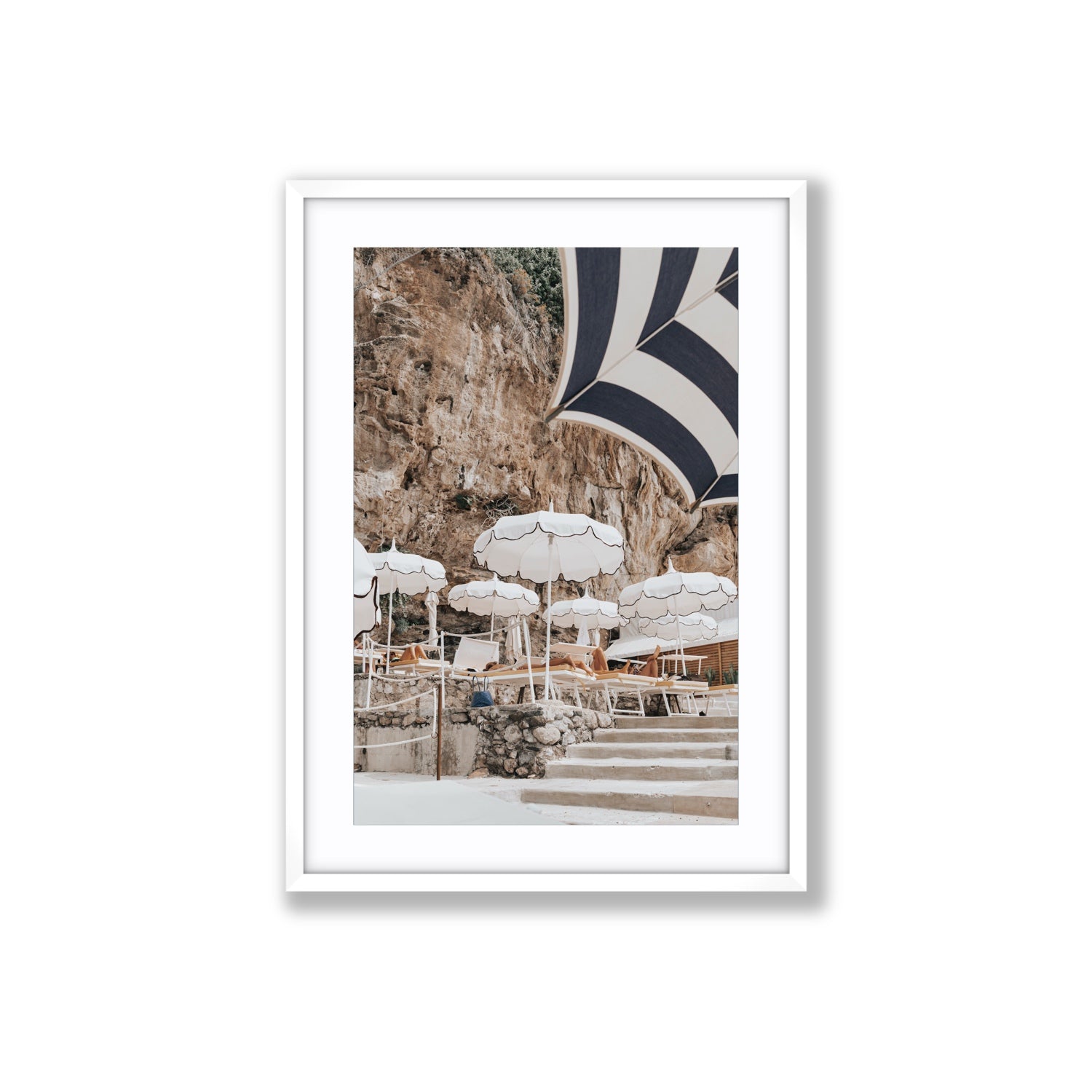 Rocky Refuge fine art print, Positano, Italy, Large, White Frame · Matboard, Fine Art Print