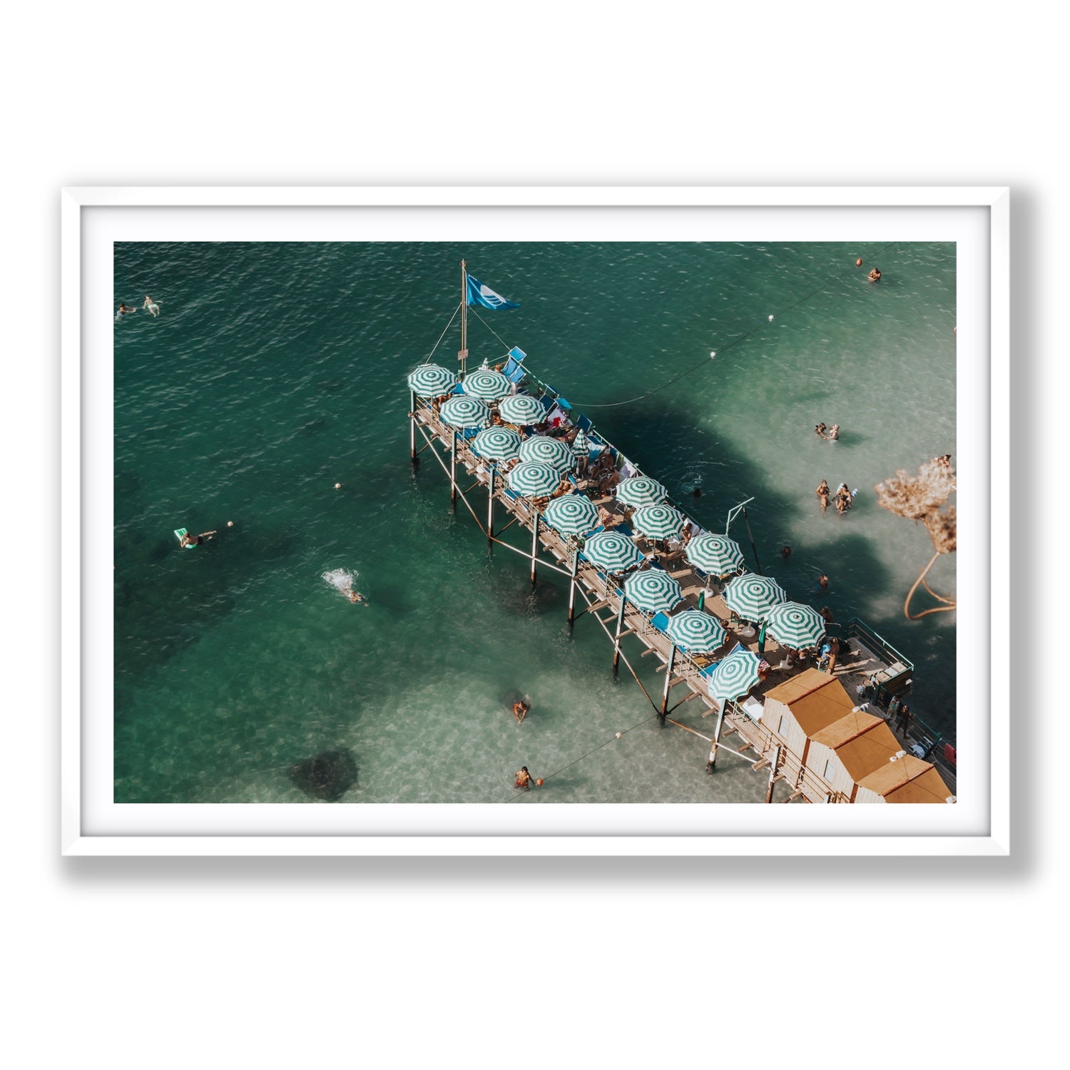 Sorrento Shangri La Sorrento coastal Italian wall art Statement fine art print in white frame with matboard