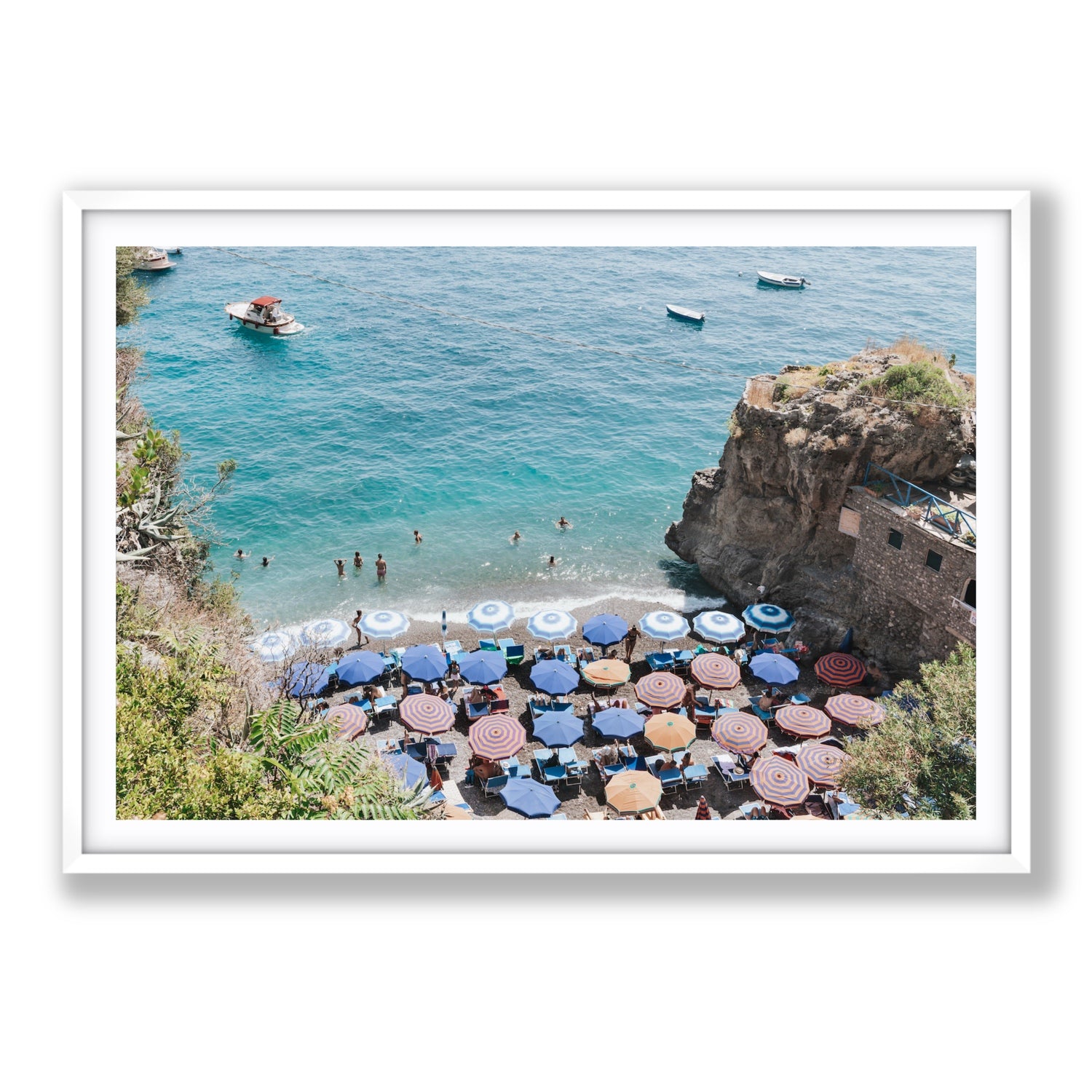 The Cove fine art print, Positano, Italy, Statement, White Frame · Matboard, Fine Art Print