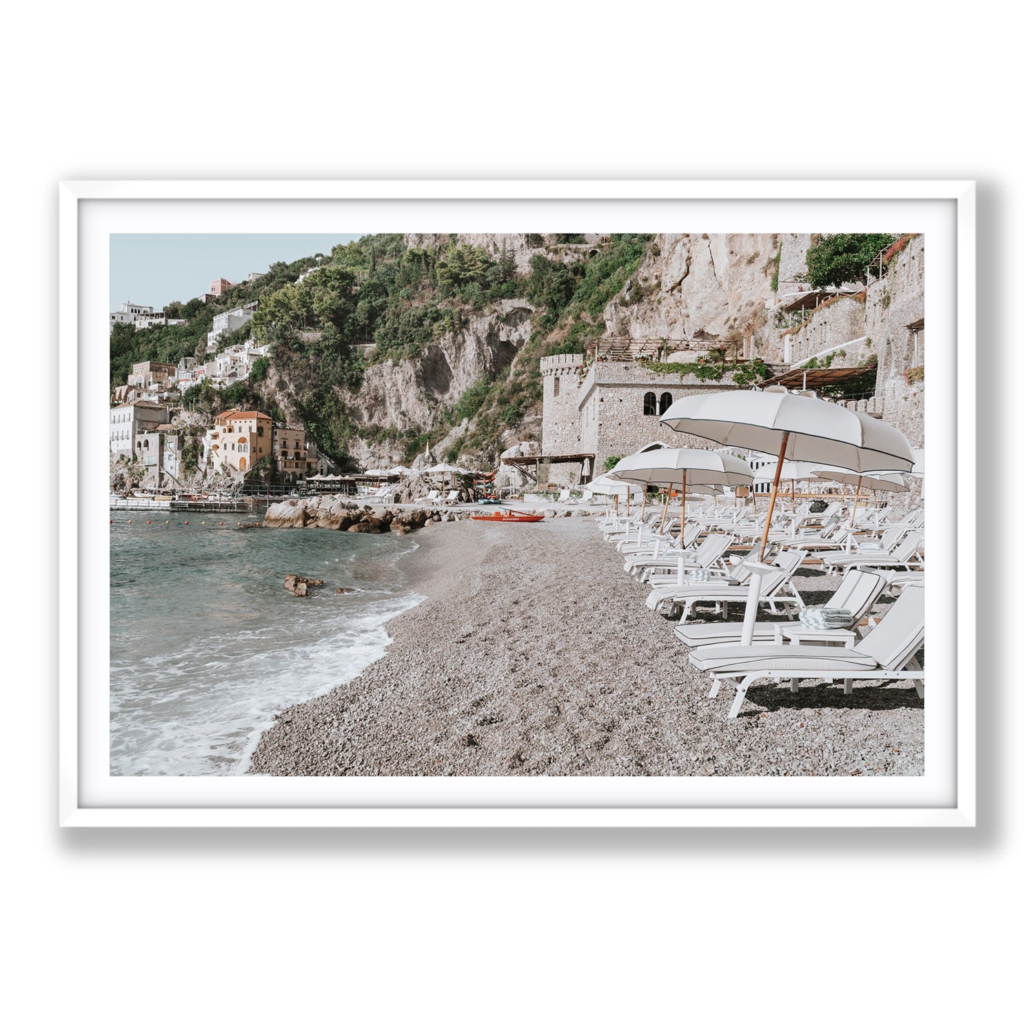 Borgo Santandrea fine art print, Amalfi, Italy, Statement, White Frame · Matboard, Fine Art Print