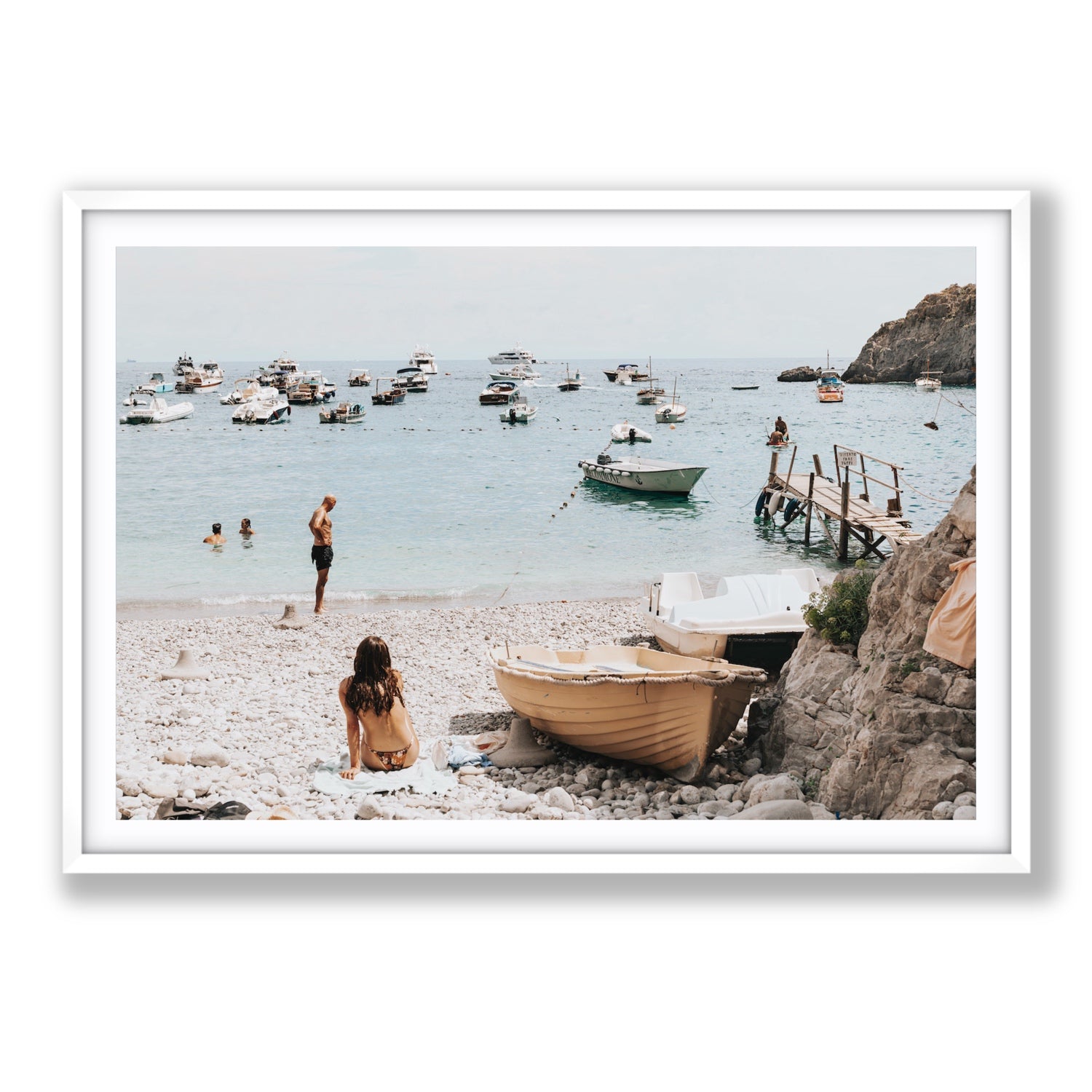 L'Osservatore Nerano wall art Statement fine art print in white frame with matboard