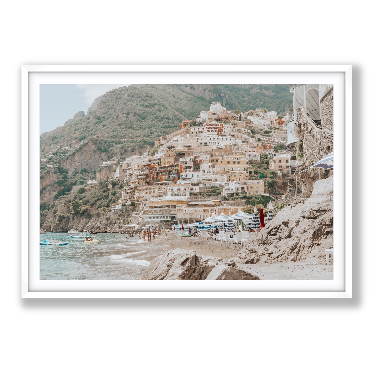 Sogno di Positano fine art print, Positano, Italy, Statement, White Frame · Matboard, Fine Art Print