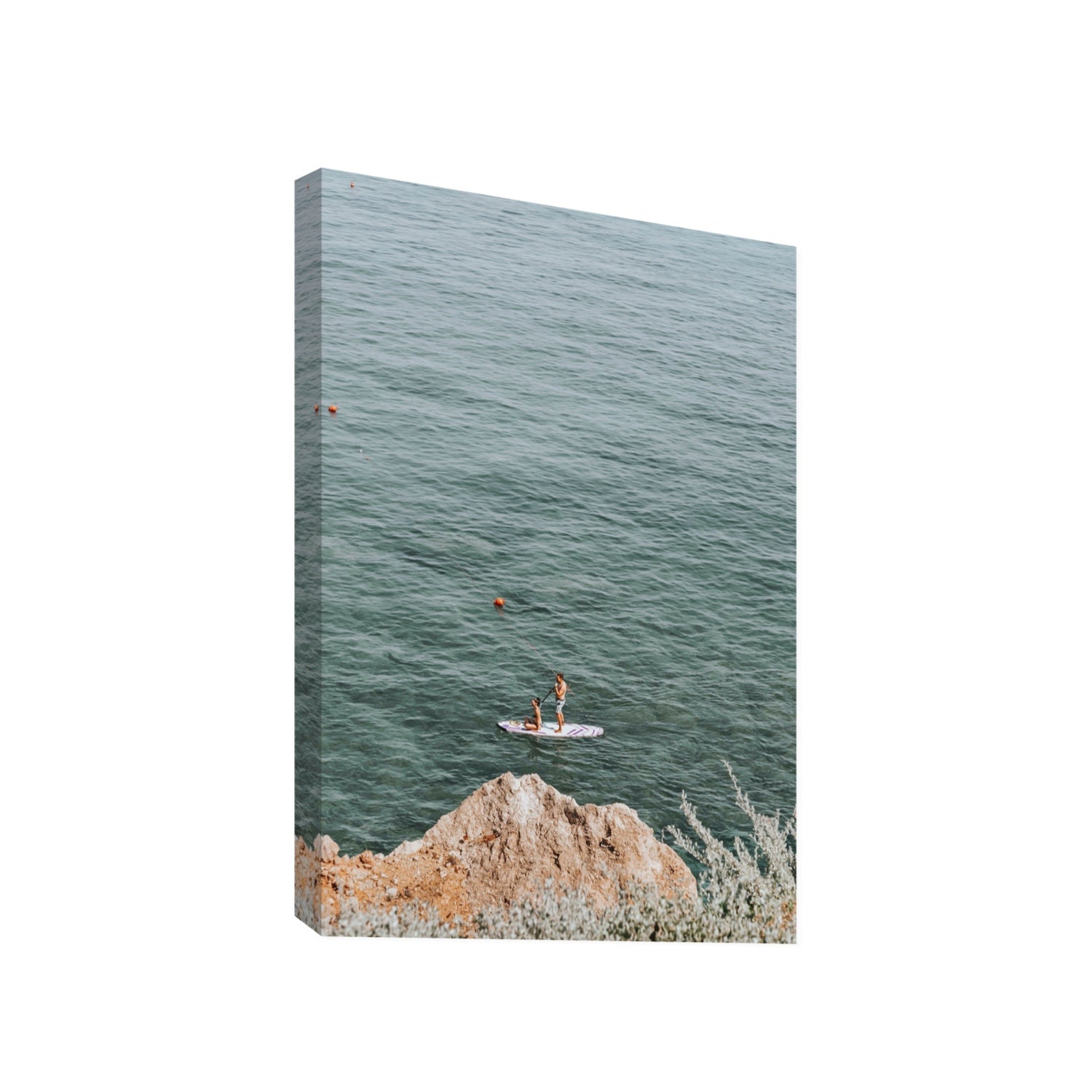 Into The Vibe Without Getting Wet Tuscany coastal wall art Gallery stretched canvas print
