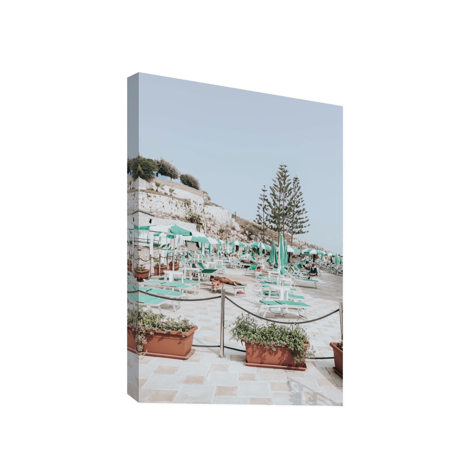 Siesta on The Terrace Puglia coastal wall art Gallery stretched canvas print