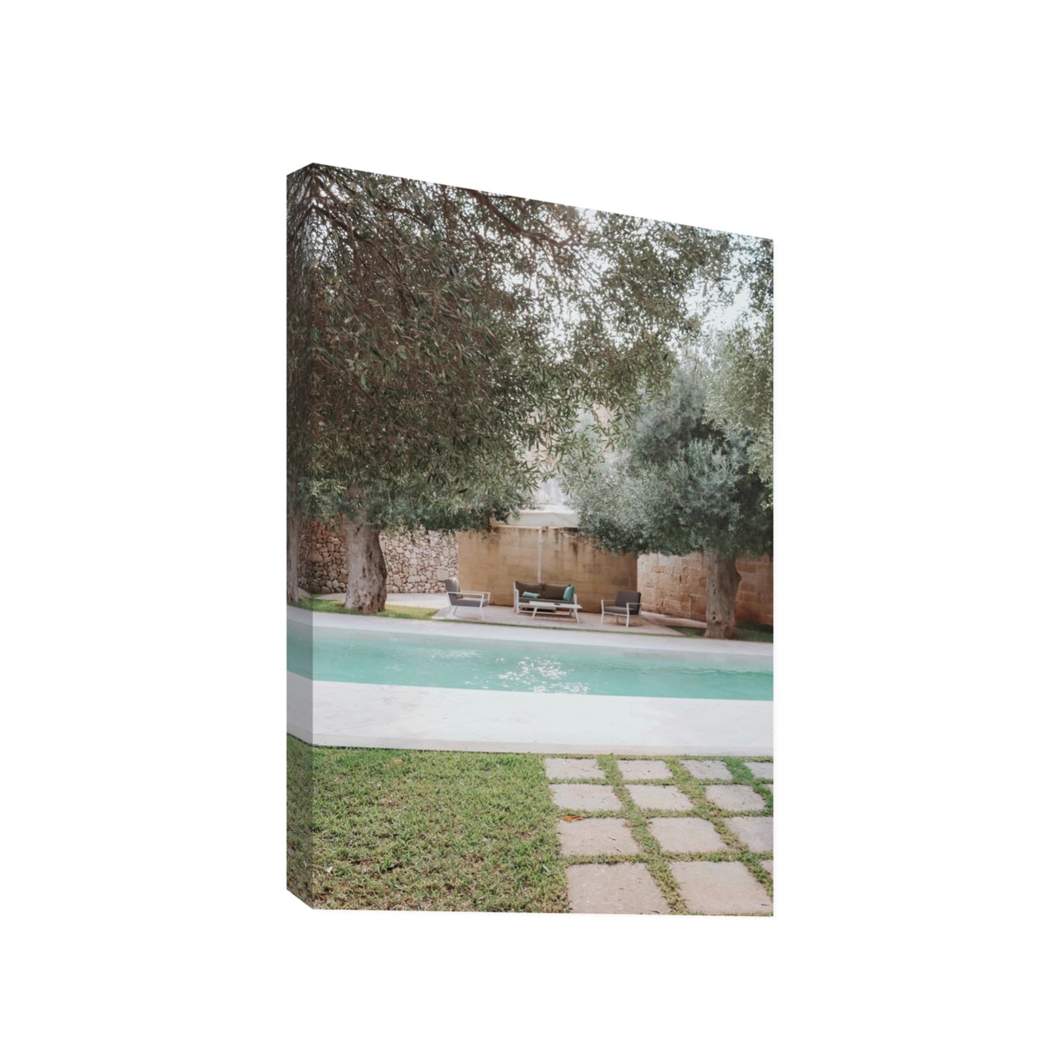Idyllic Escape Puglia Mediterranean wall art Gallery stretched canvas print