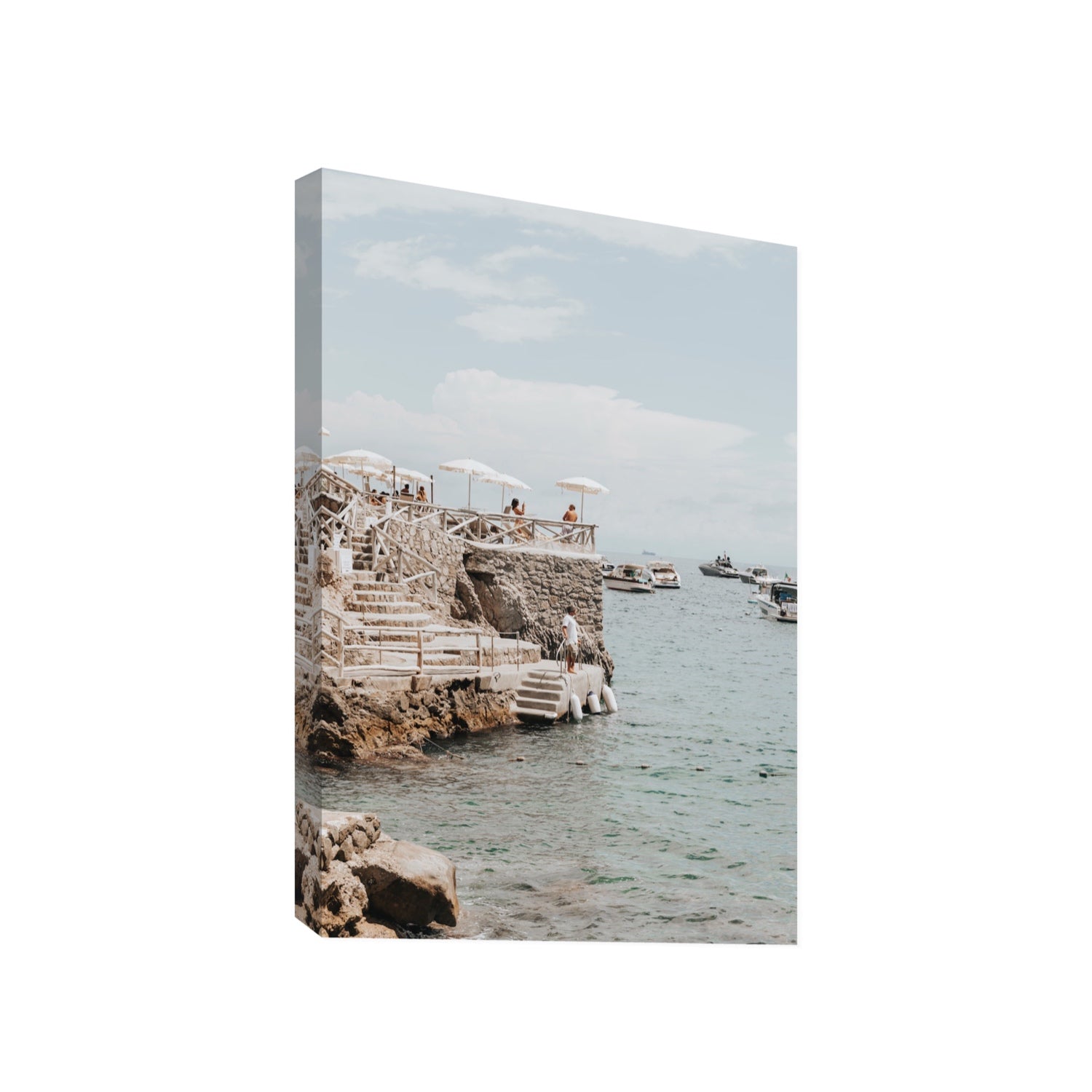 Pier Patrol fine art print, Nerano, Italy, Gallery, Stretched Canvas