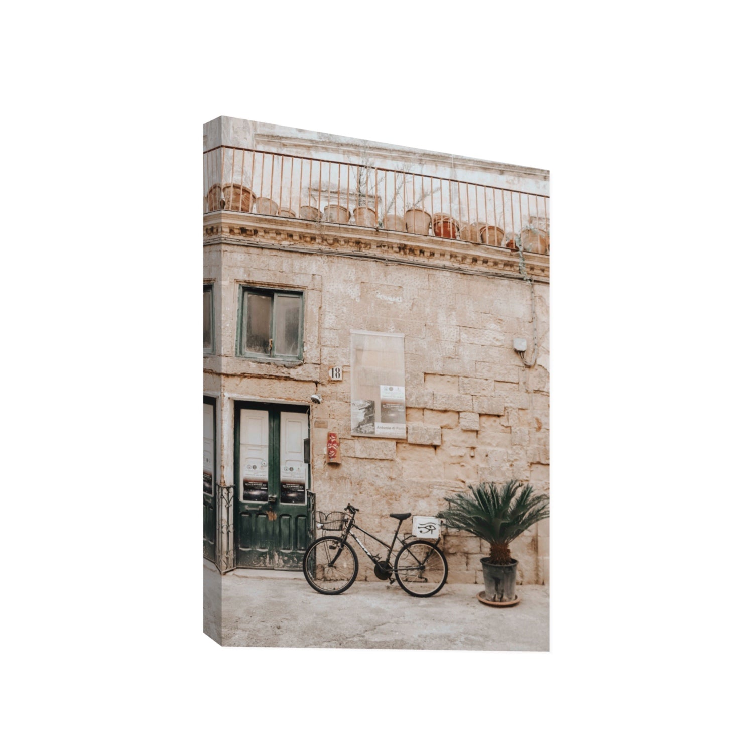 Golden Facades Puglia Lecce Italian wall art Gallery stretched canvas print