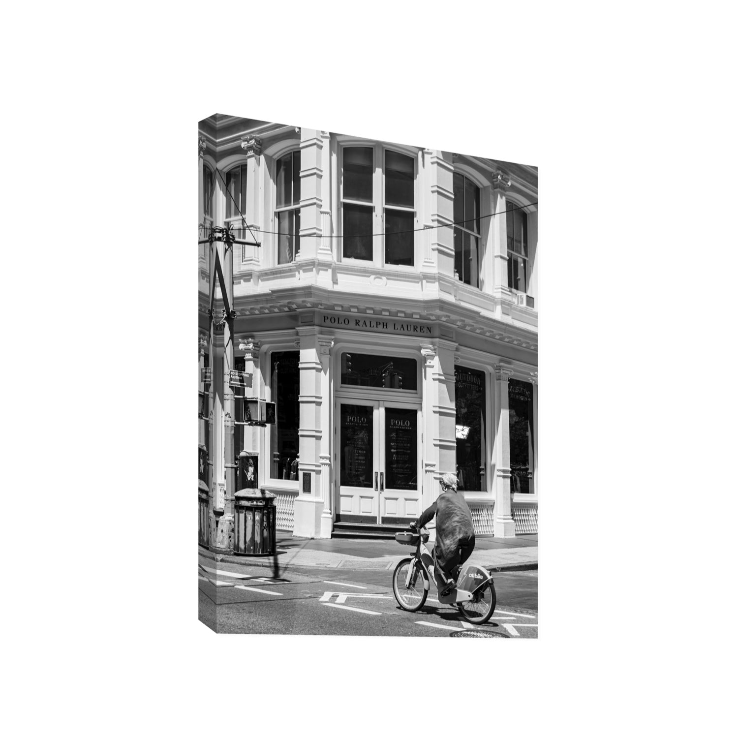 Downtown Rider New York NYC Black & White wall art Gallery stretched canvas print