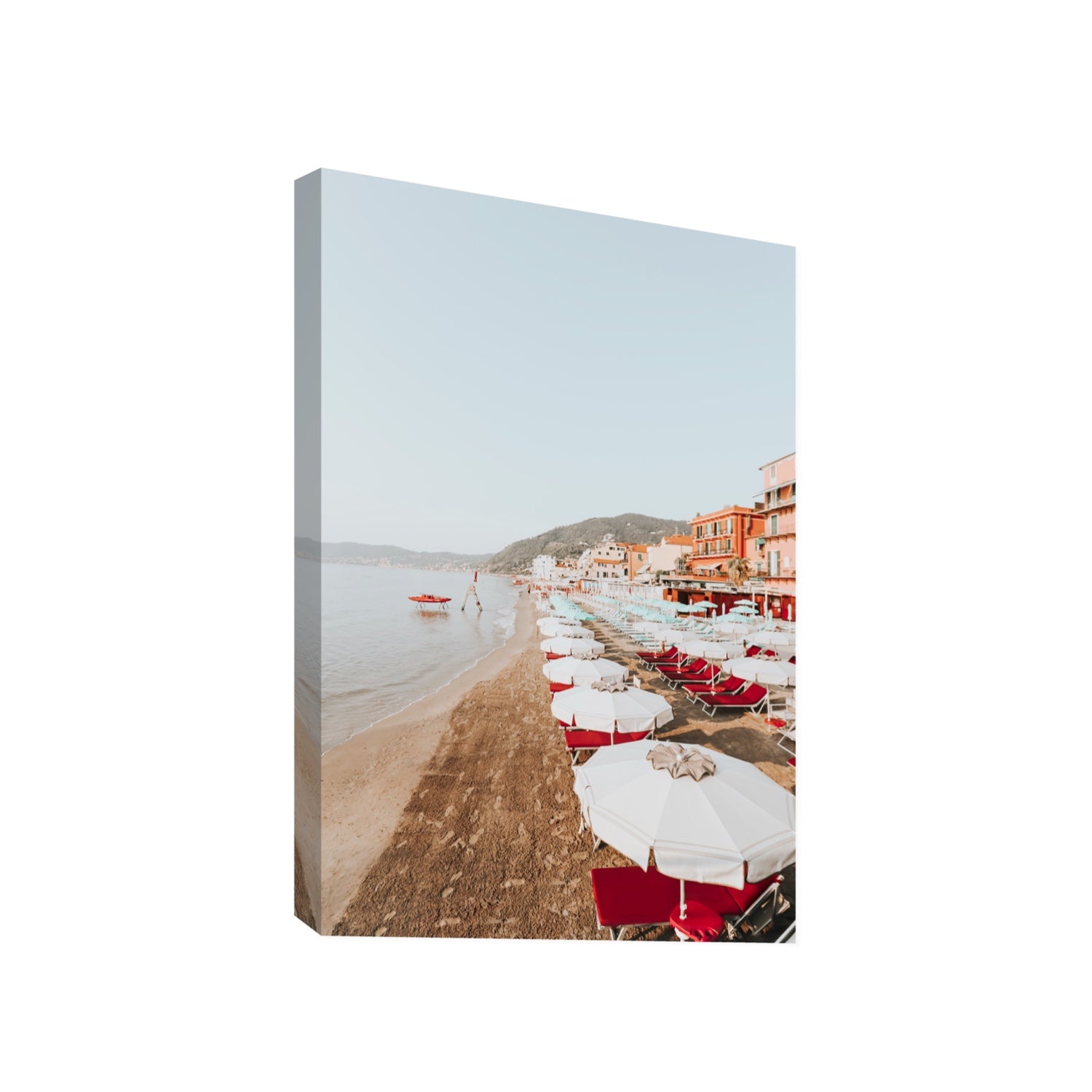 Italian Riviera fine art print, Alassio, Italy, coastal scenes artwork, Gallery, Stretched Canvas