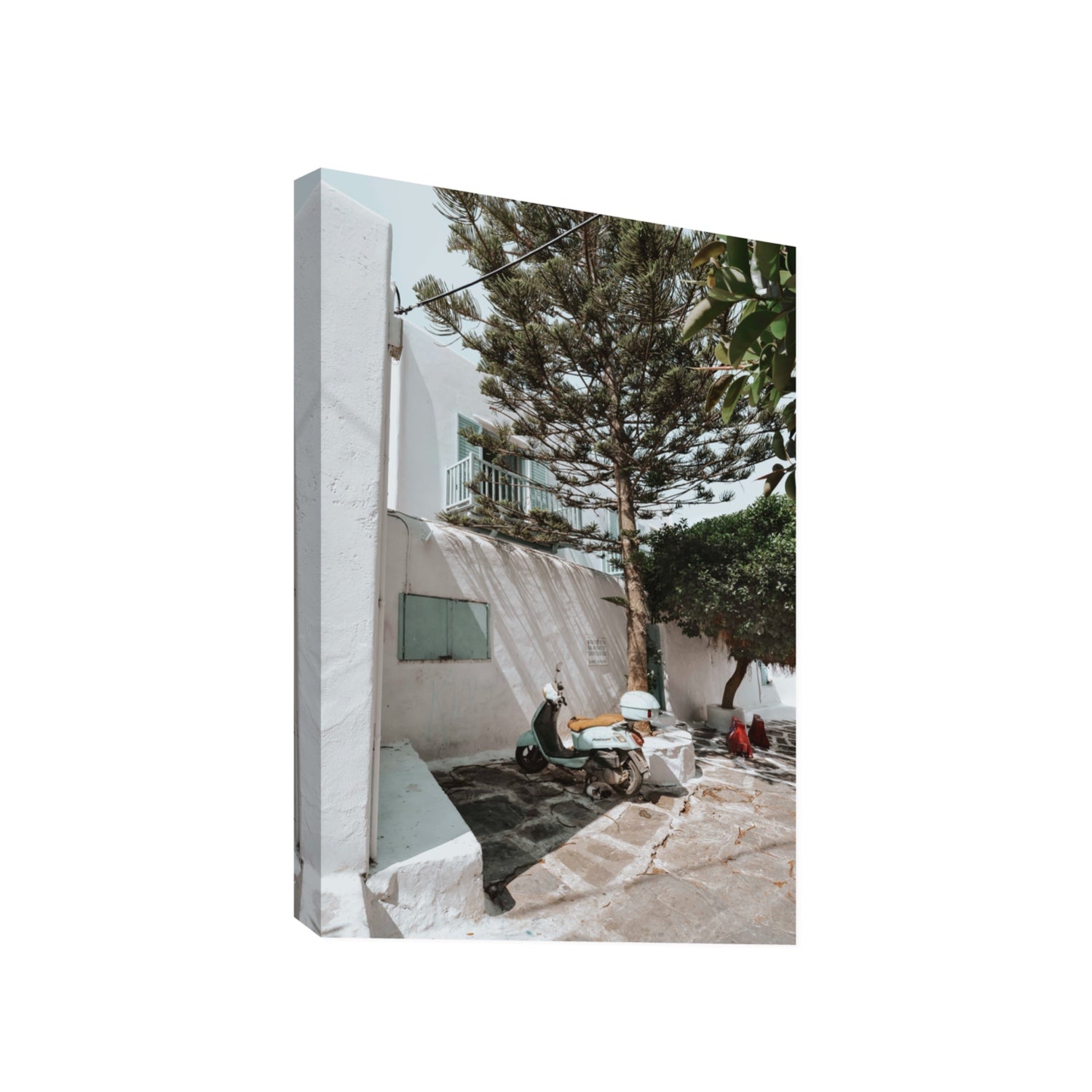 The Getaway Mykonos Mediterranean Greek island art print Gallery stretched canvas print