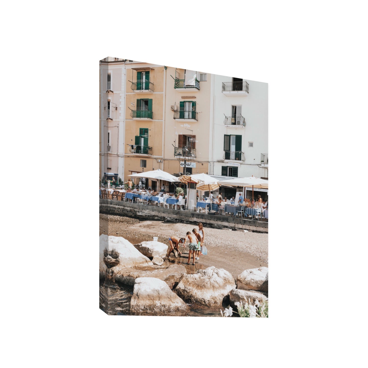 Sunny Playtime Sorrento coastal wall art Gallery stretched canvas print