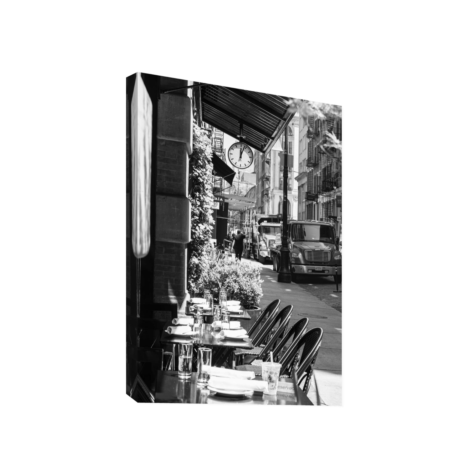 Mercer Street New York NYC Black & White wall art Gallery stretched canvas print