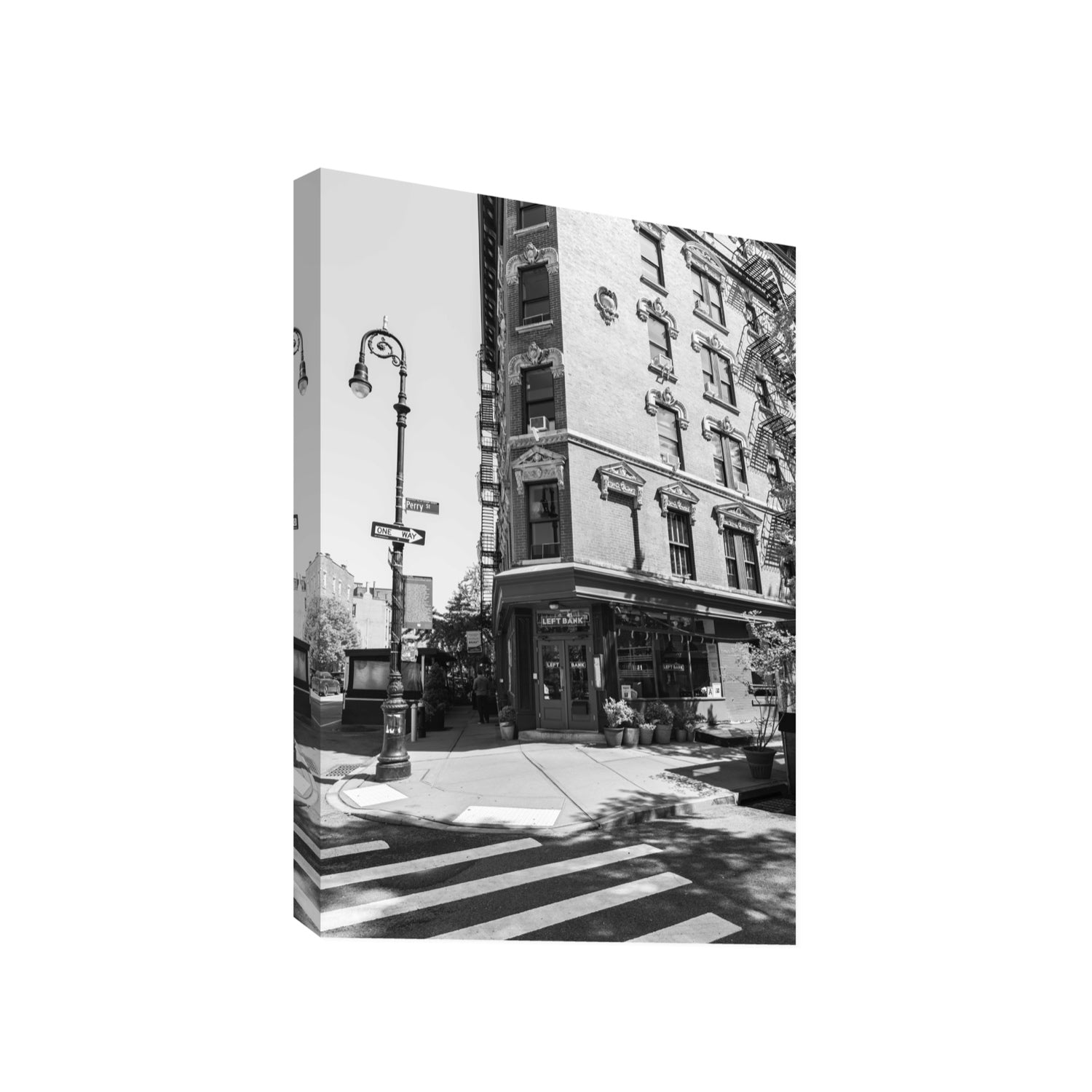 Parisian On Perry New York NYC Black & White wall art Gallery stretched canvas print