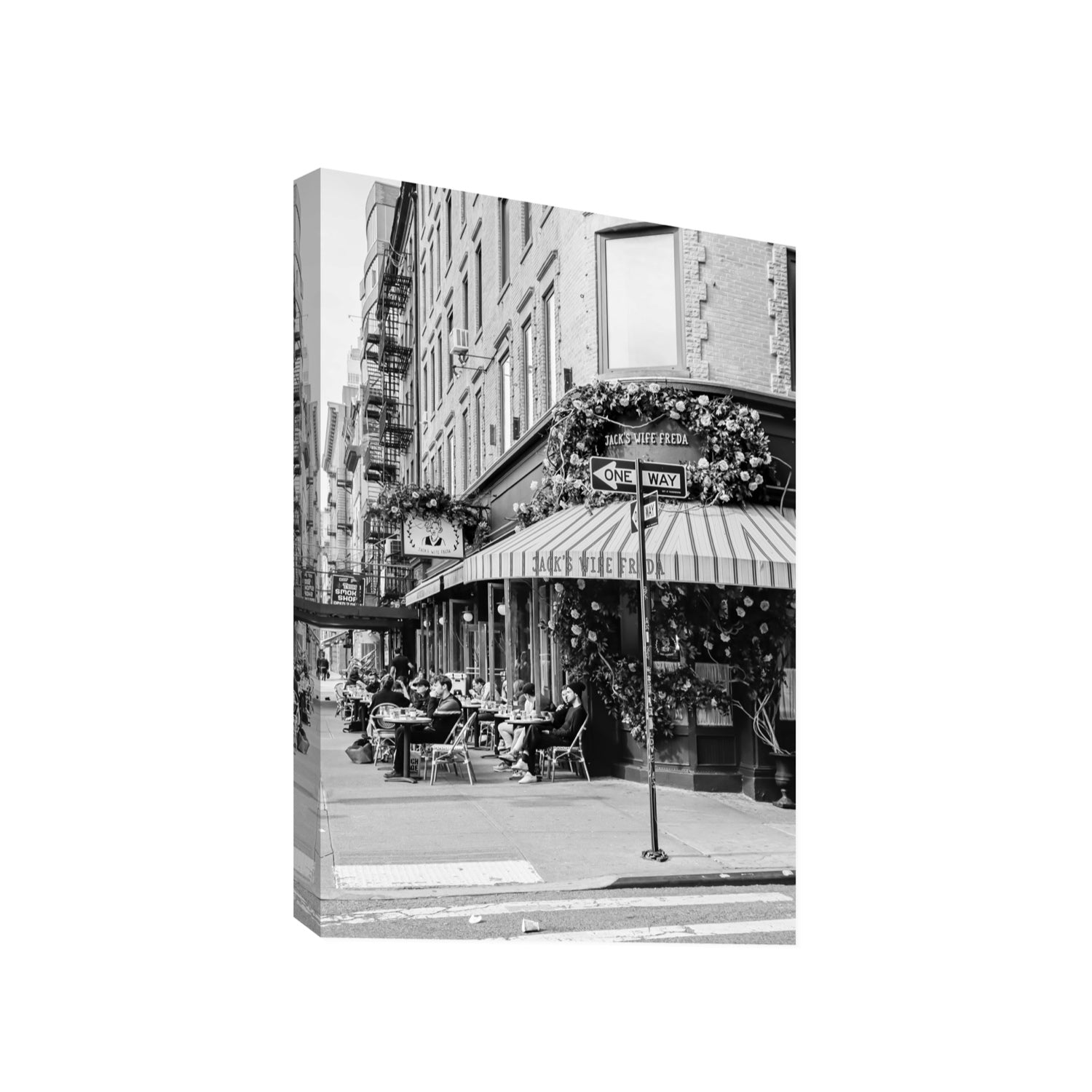 Freda's Feast New York NYC Black & White wall art Gallery stretched canvas print