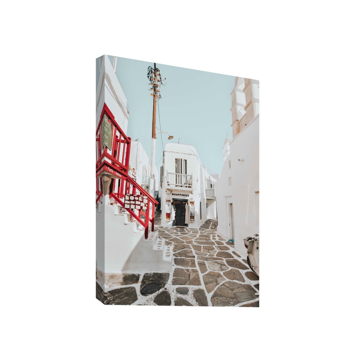 Happiness Mykonos Greek island wall art Gallery stretched canvas print